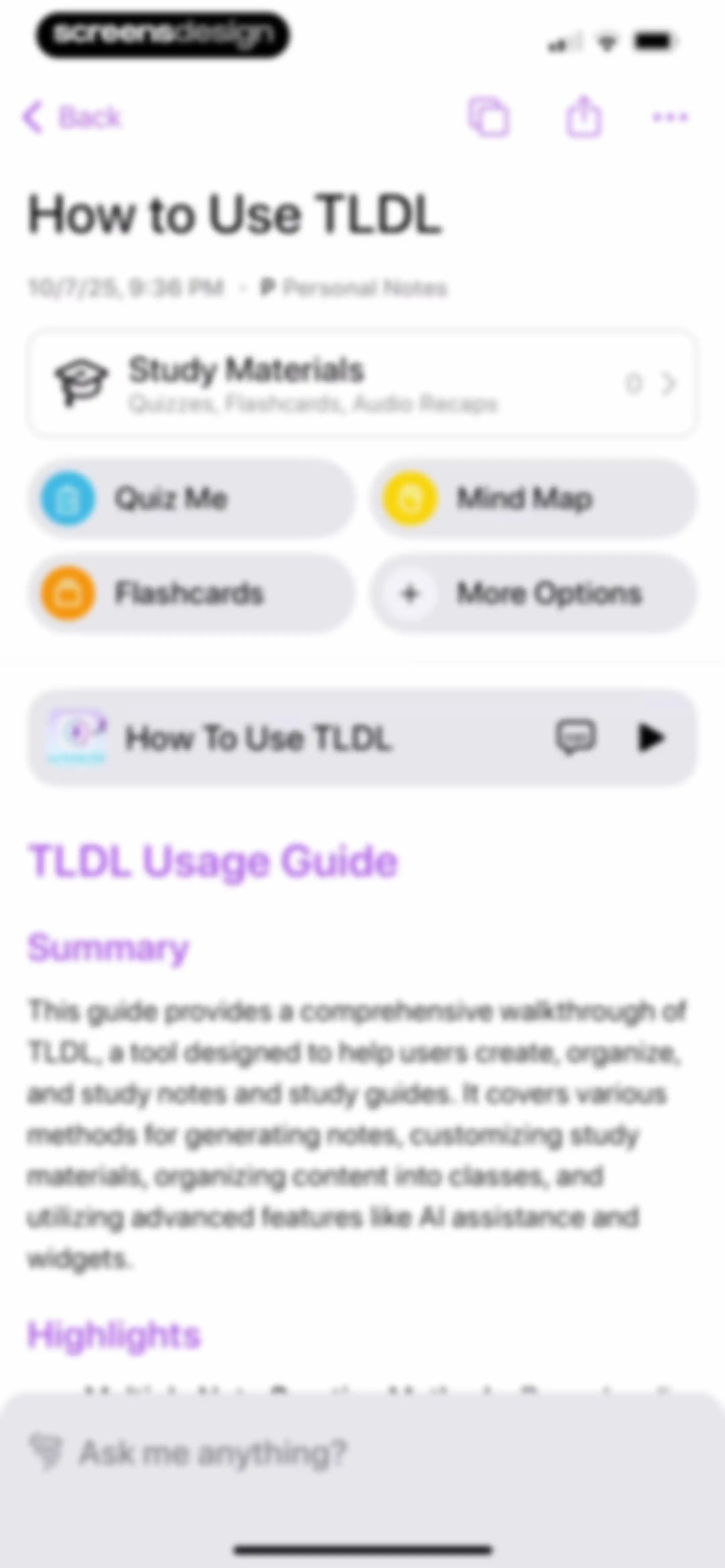 TLDL: AI Lecture Note Taker screen 64