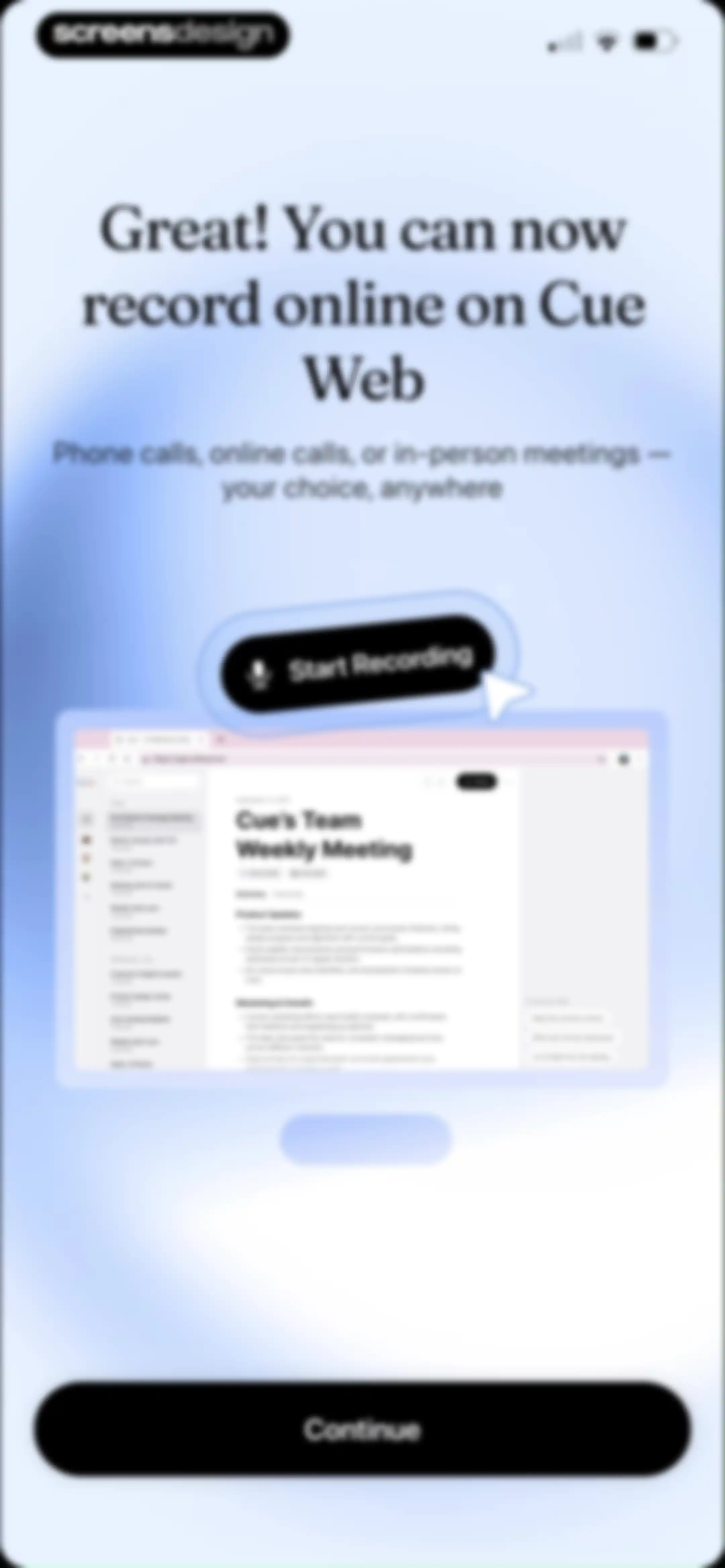 Cue: AI Note Taker & Recorder screen 14
