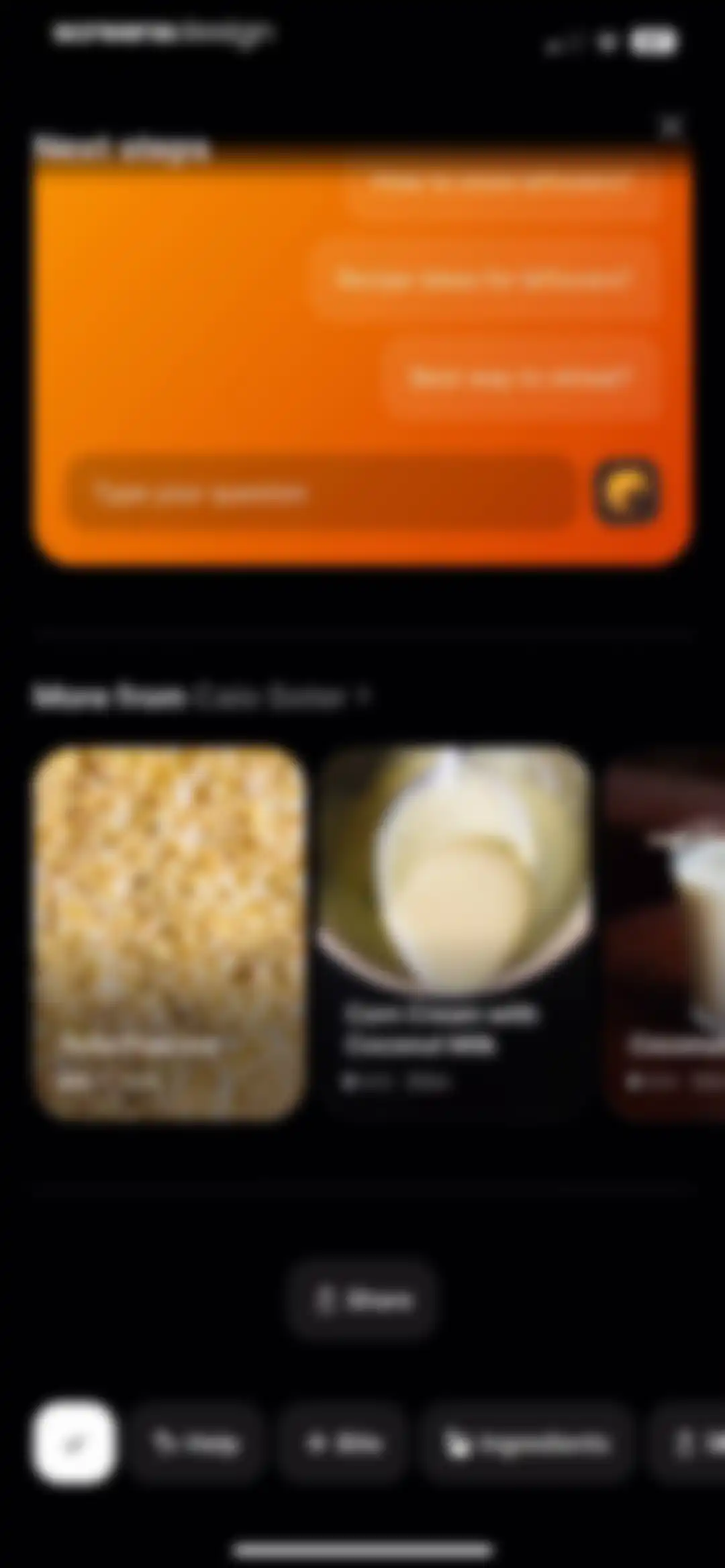 CREME: Create Memorable Meals screen 22