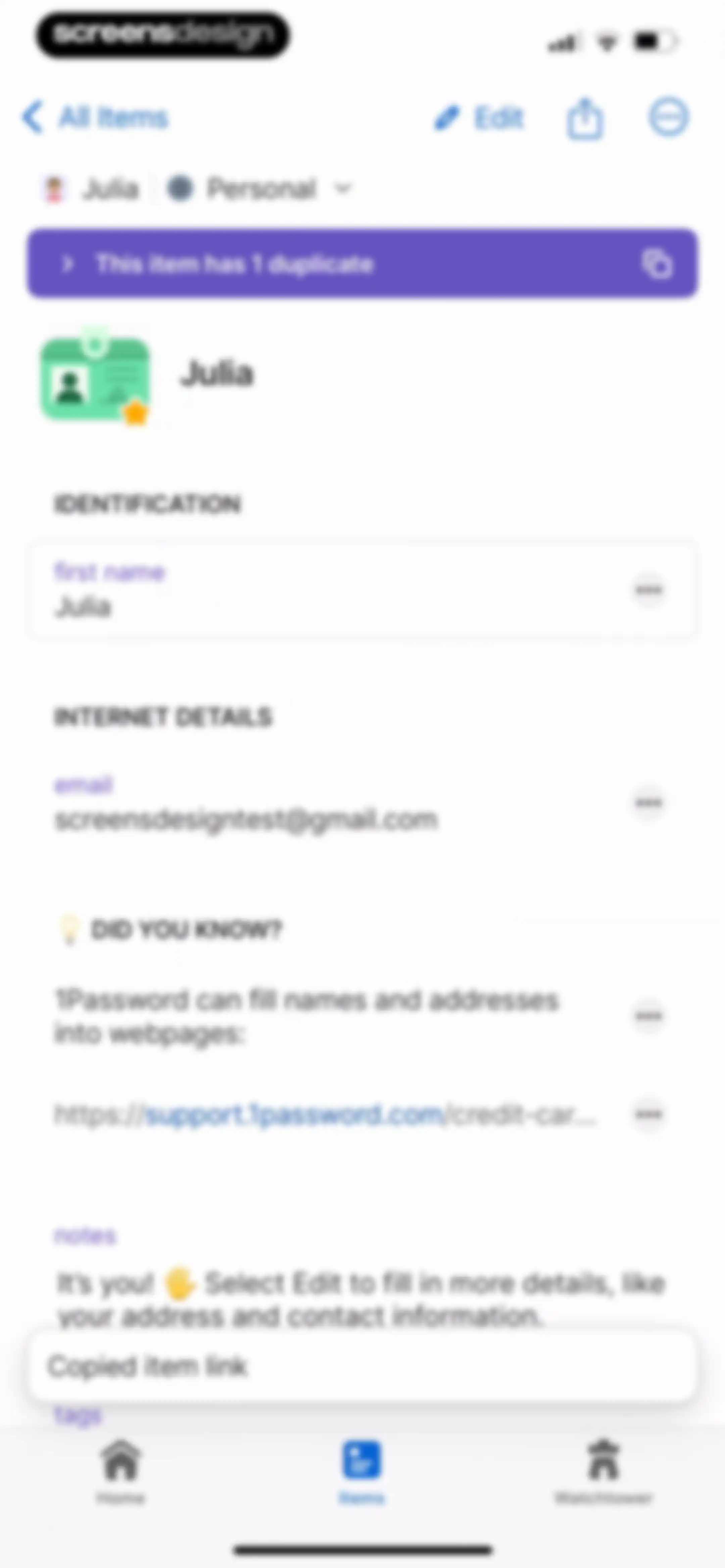 1Password: Password Manager screen 87