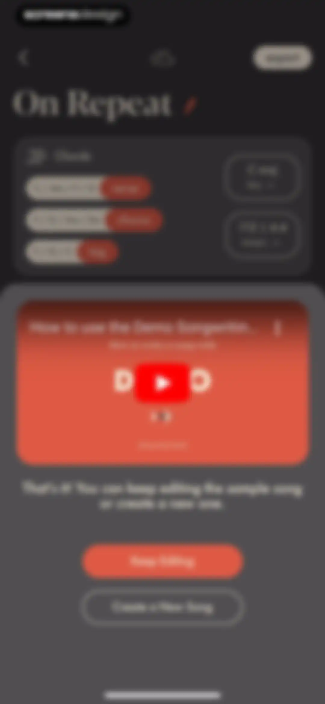 Demo: Songwriting Studio screen 42