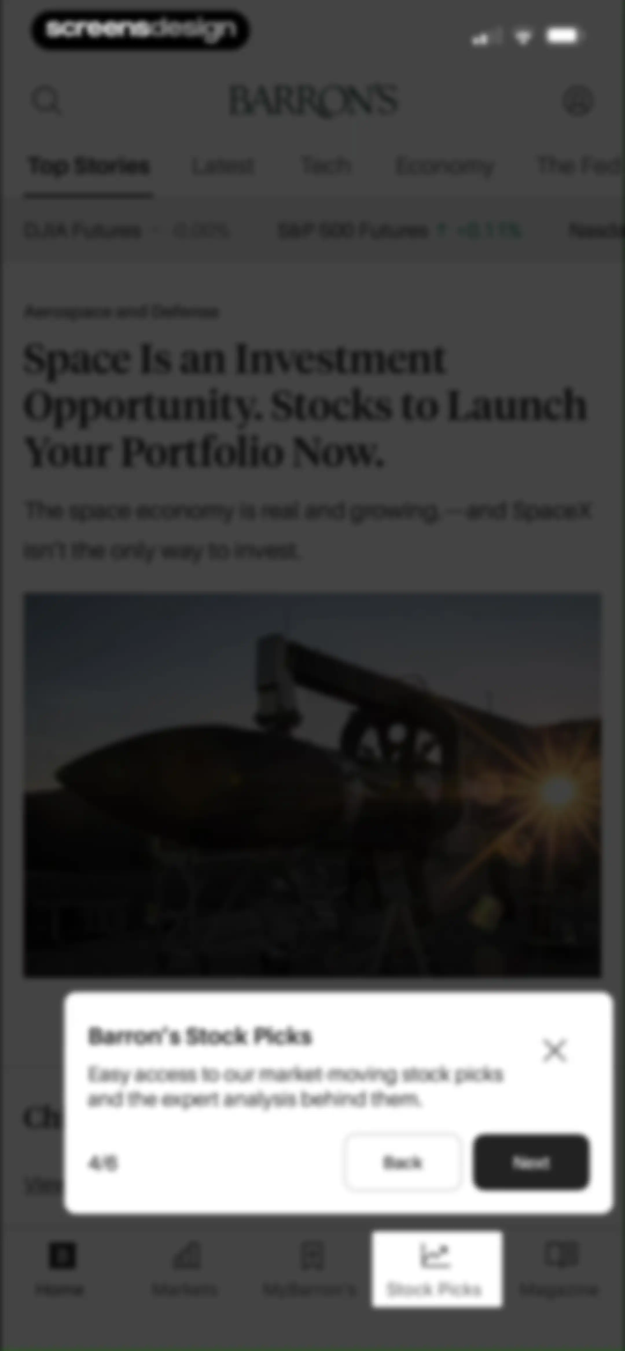 Barron’s - Investing Insights screen 8