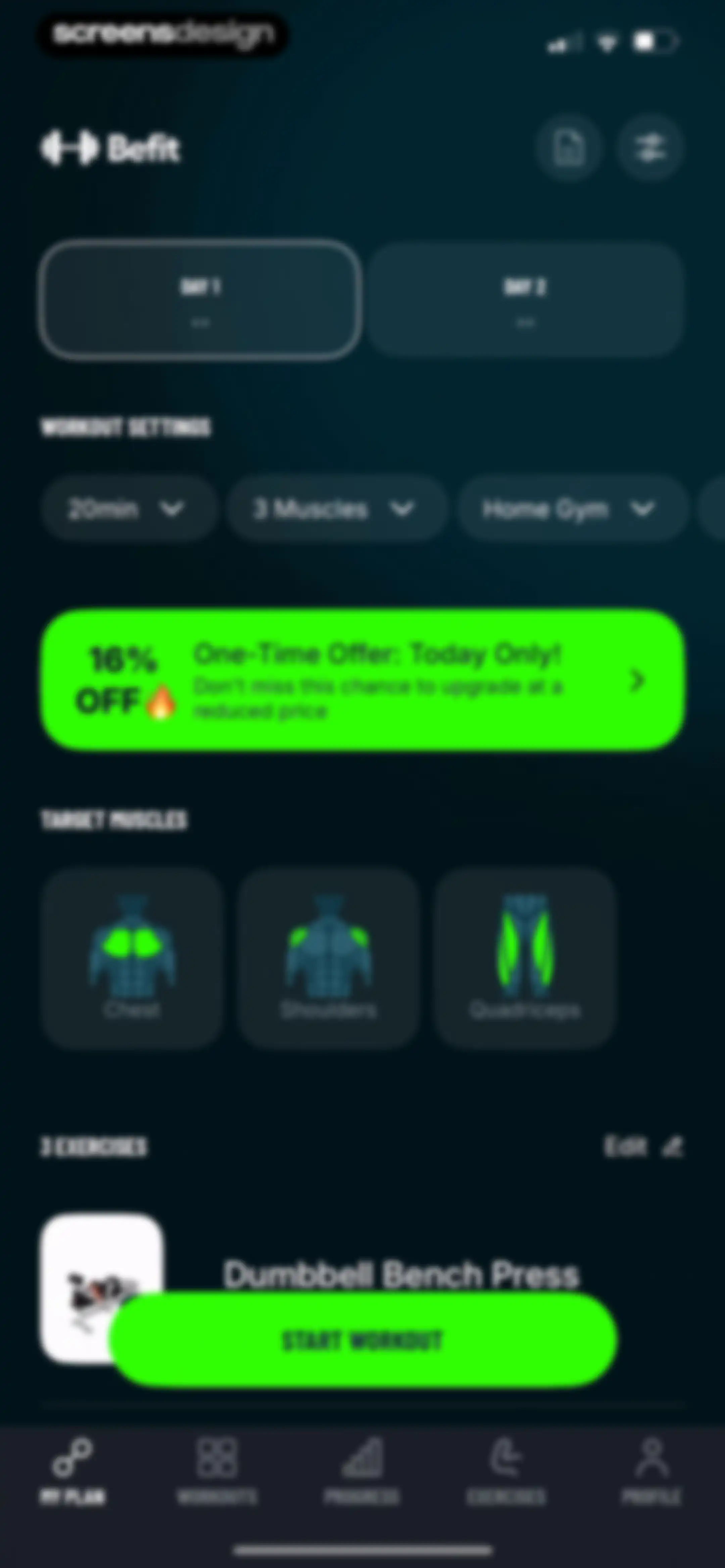 Befit: Gym & Home Workout Plan screen 39