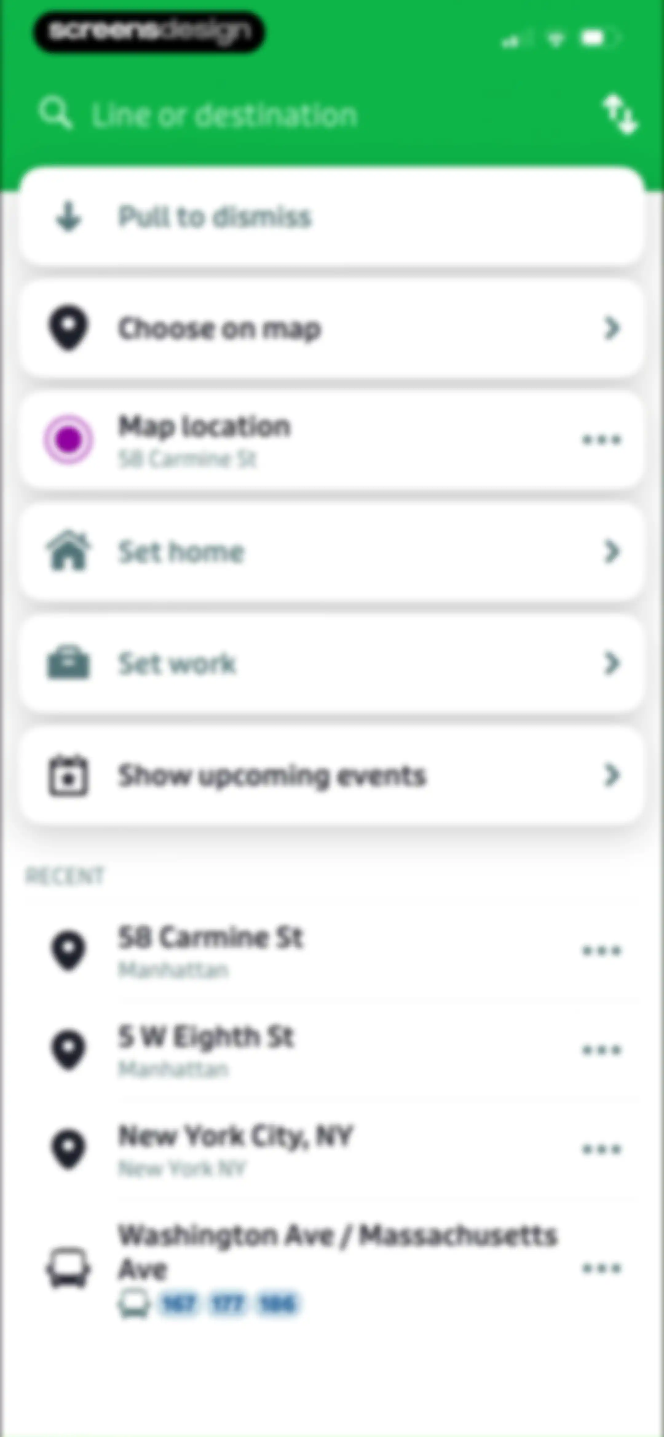 Transit • Subway & Bus Times screen 58