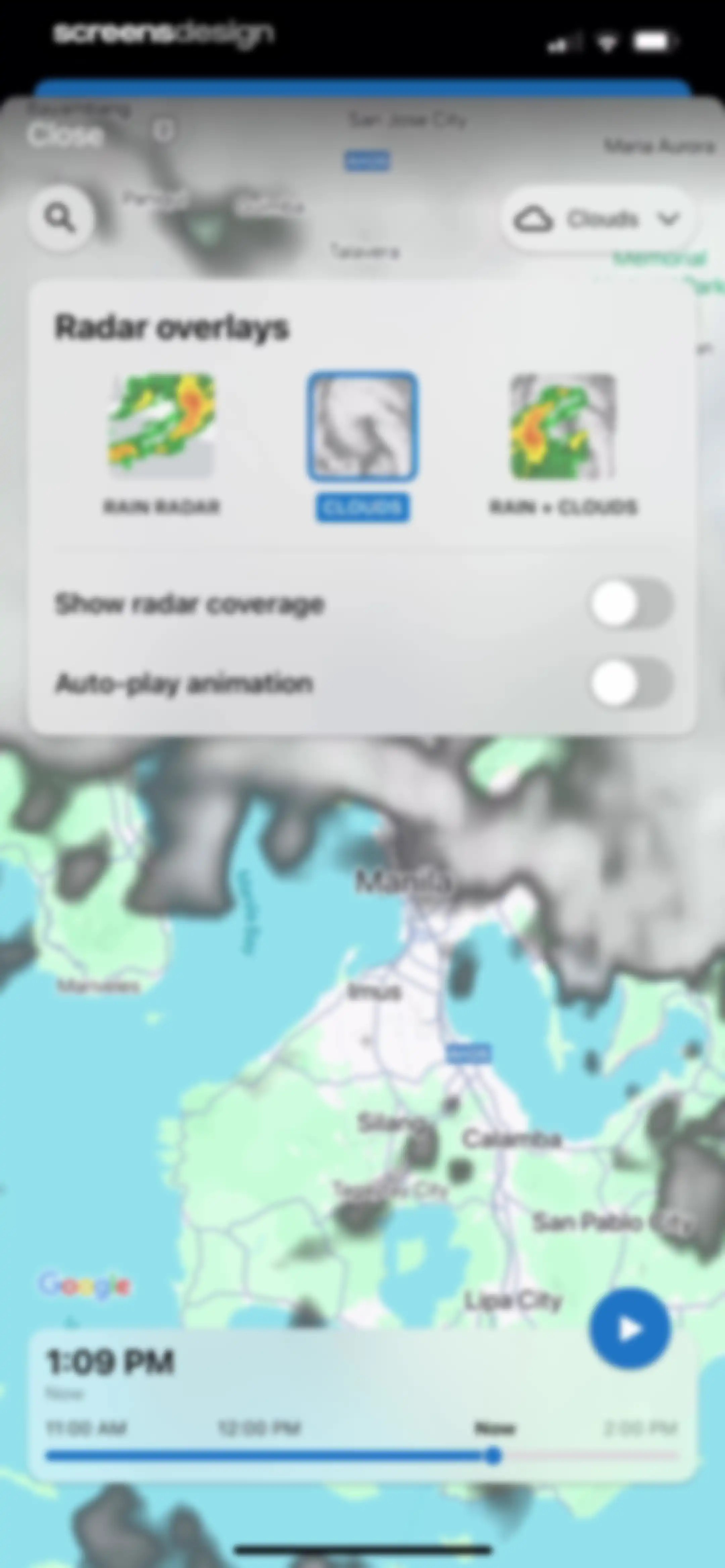 Fishing Points: Map & Forecast screen 98