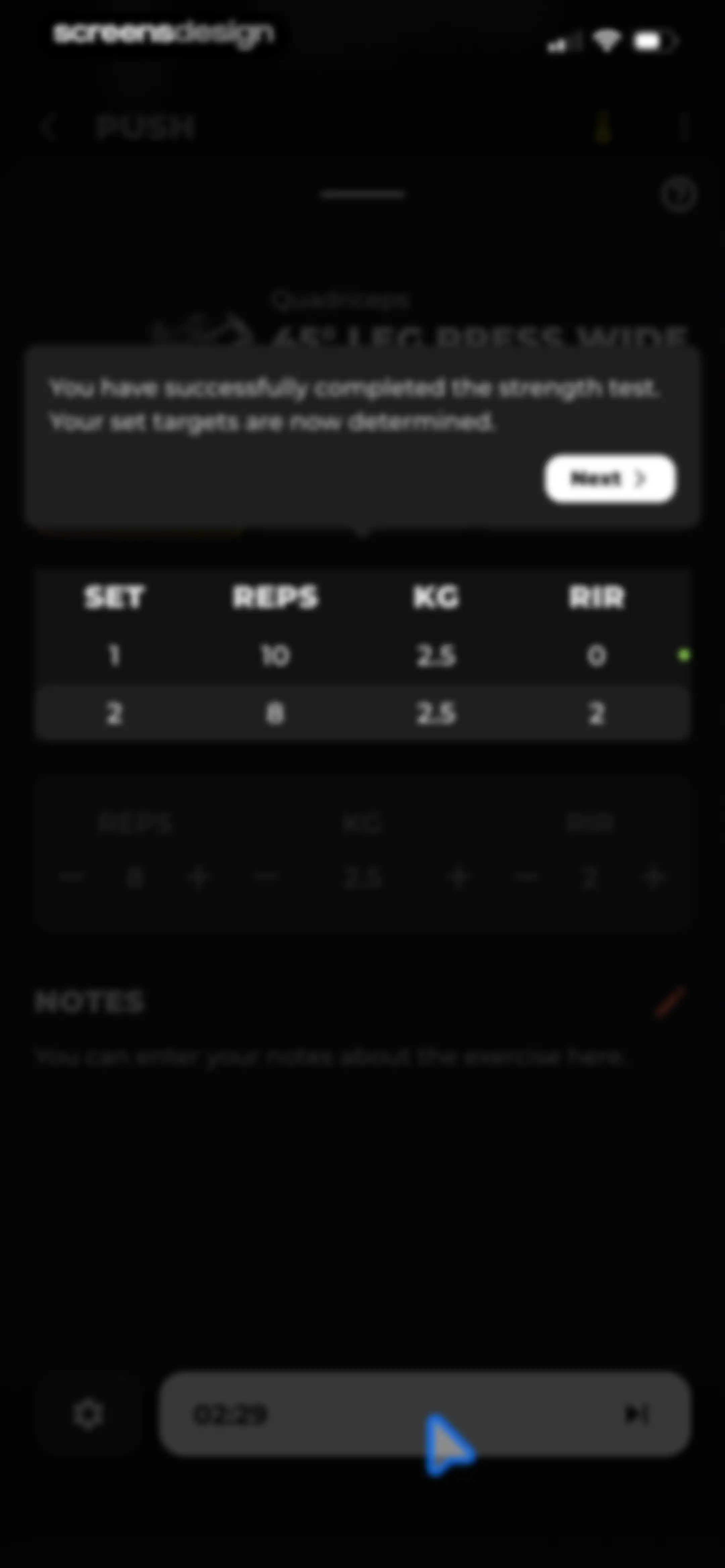 MCI - Personal Training AI screen 99