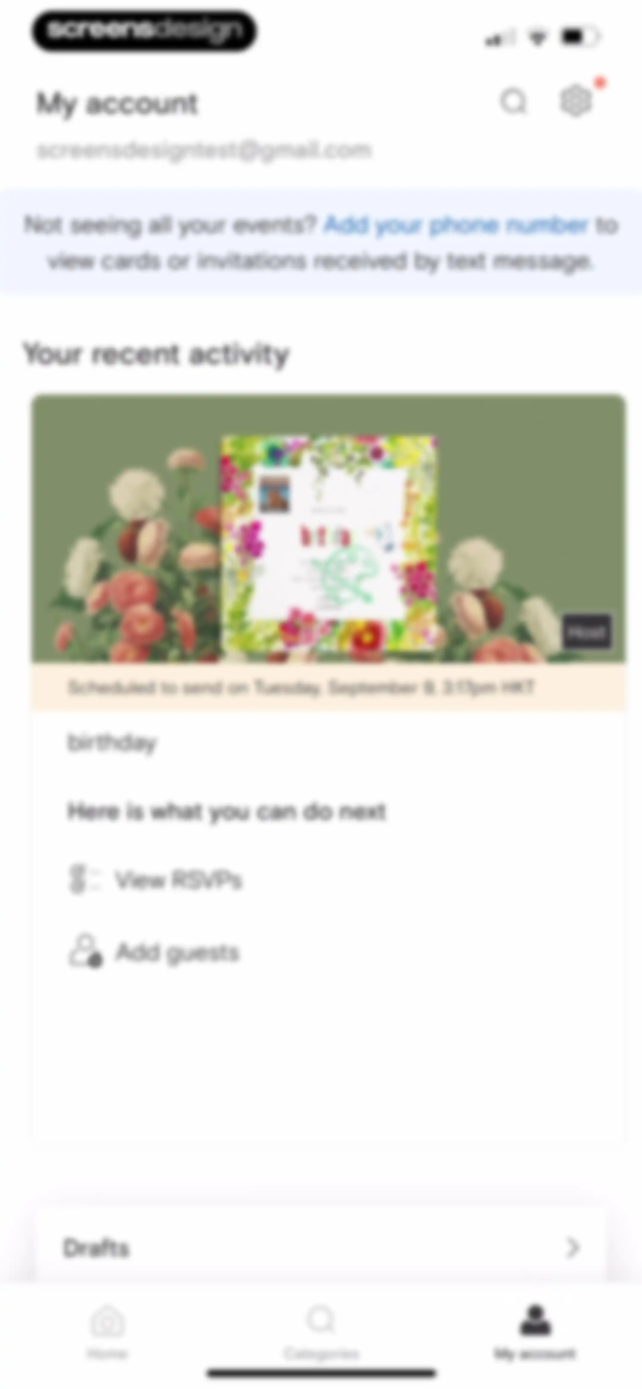 Paperless Post: Invitations screen 111