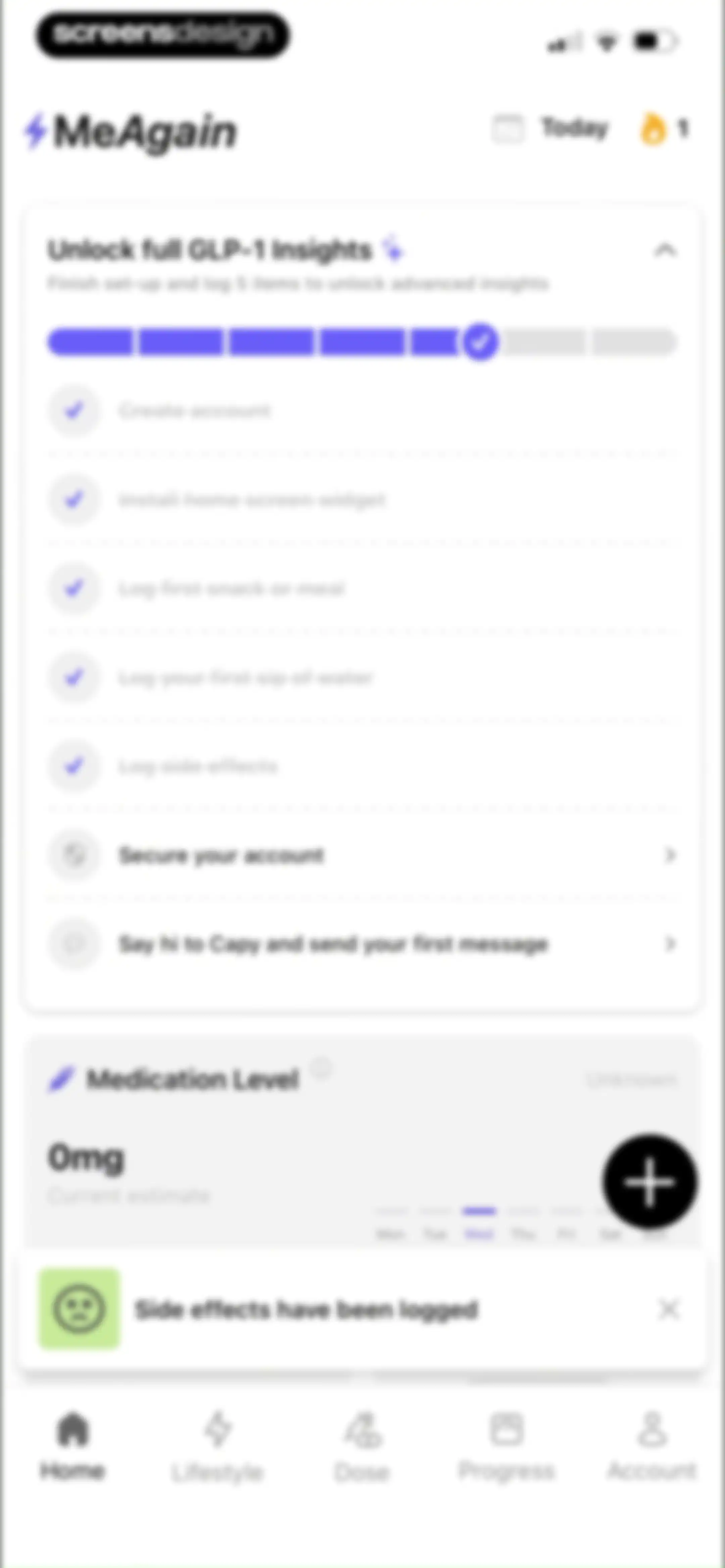 MeAgain: GLP-1 Tracker App screen 82