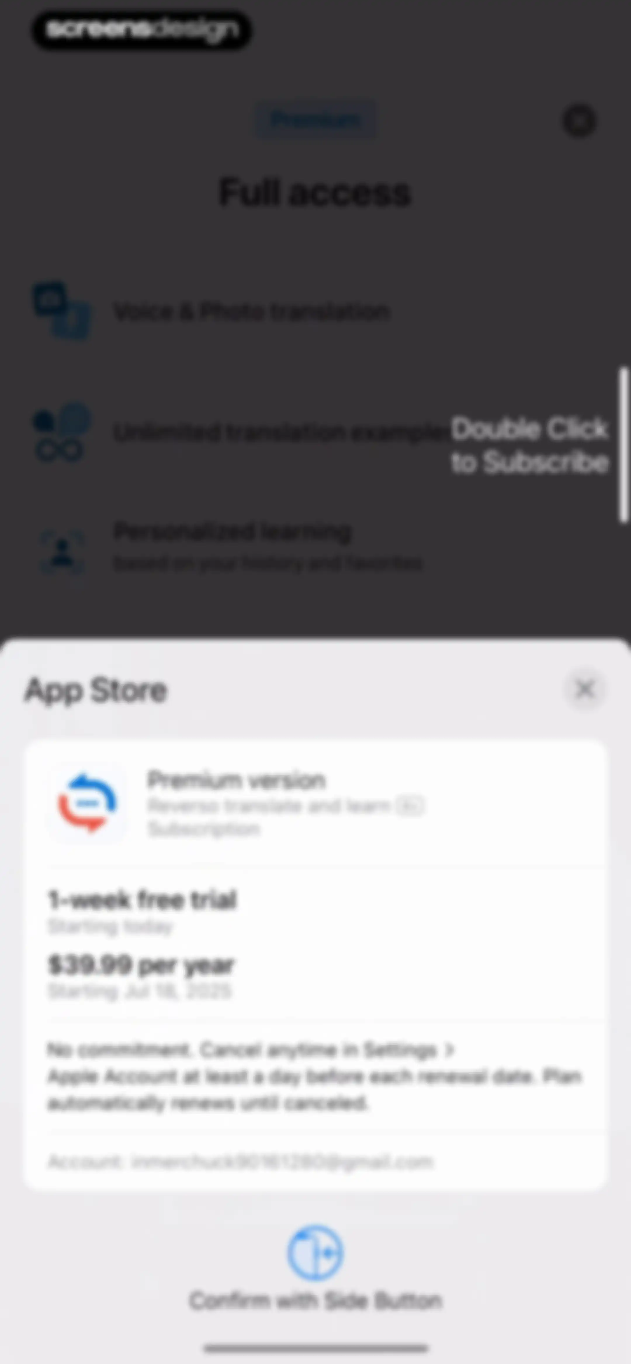 Reverso translate and learn screen 14