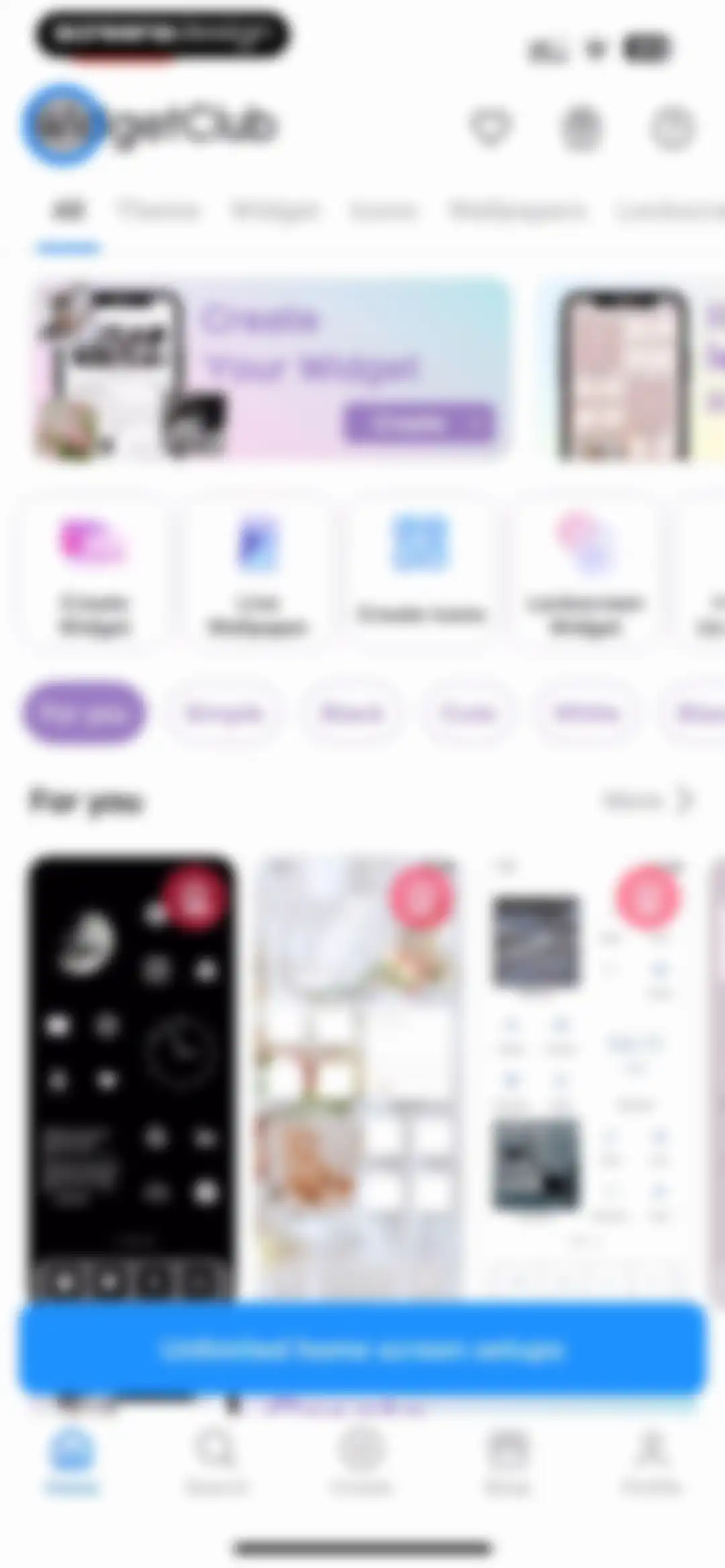 WidgetClub:Widget, Theme, Icon screen 45