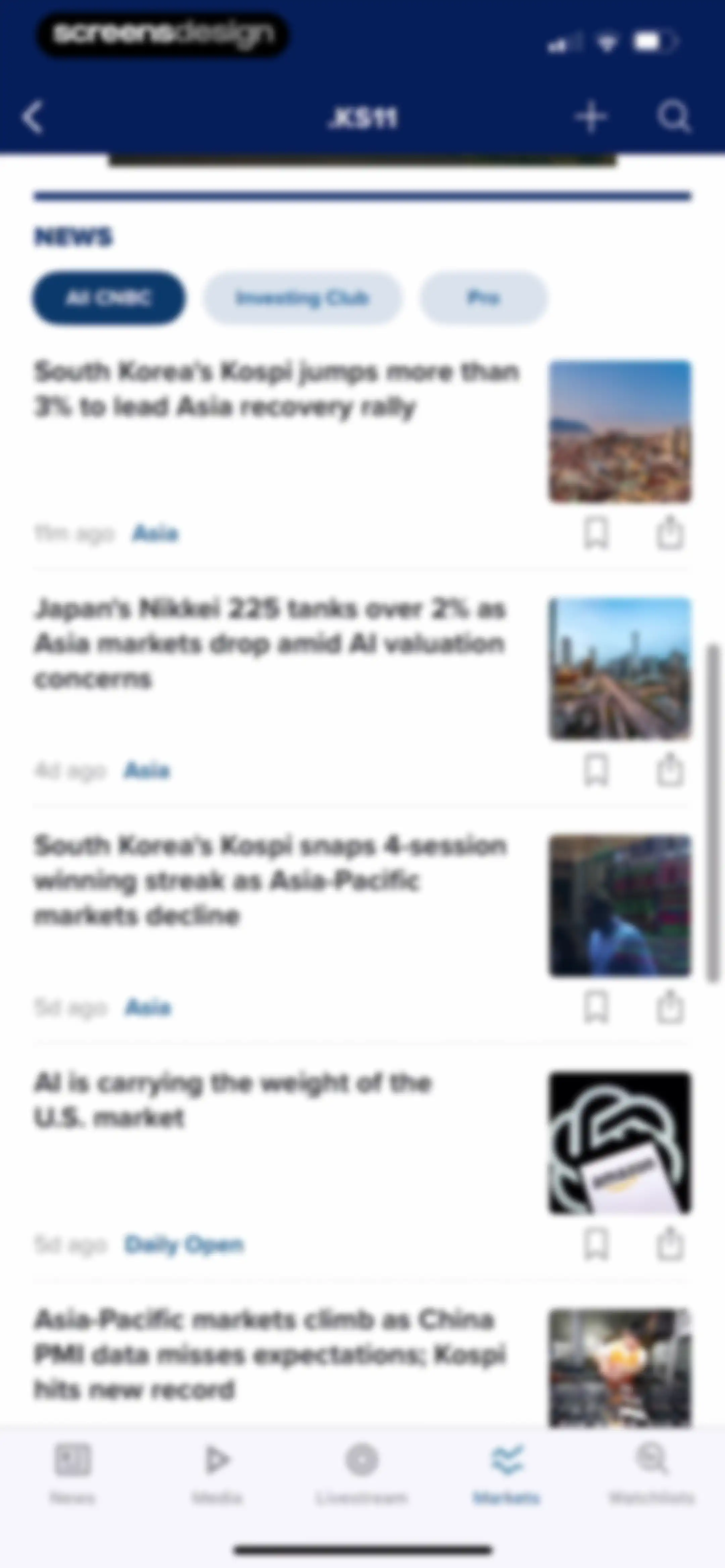 CNBC: Stock Market & Business screen 44
