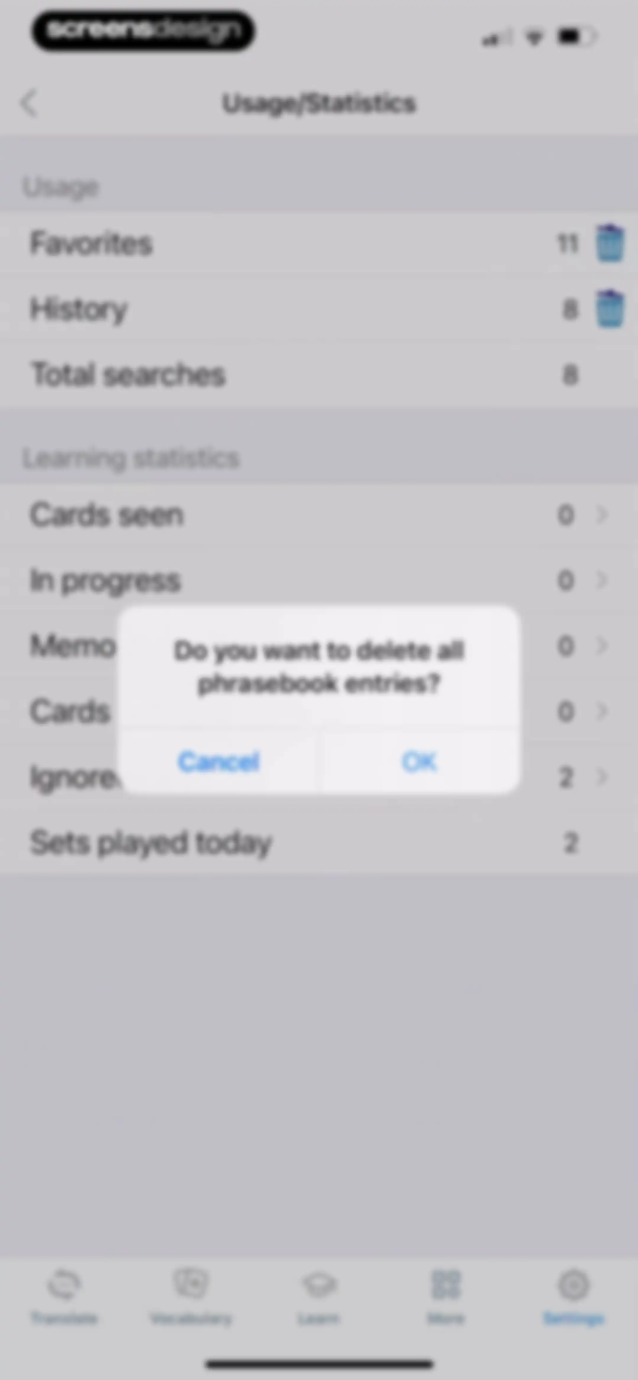 Reverso translate and learn screen 150