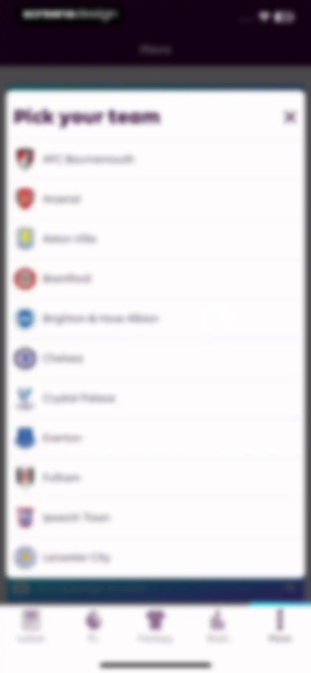 Premier League - Scores, News screen 152