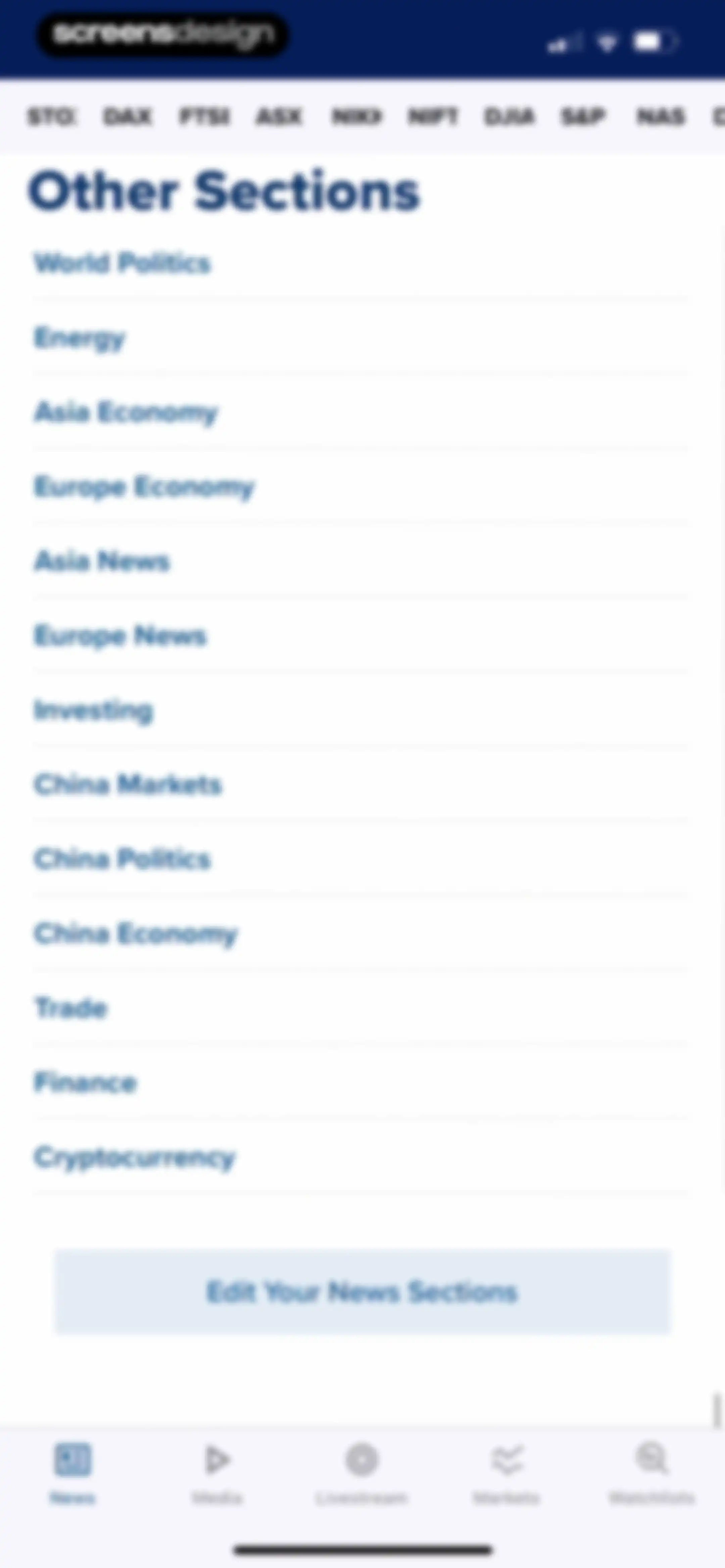CNBC: Stock Market & Business screen 23