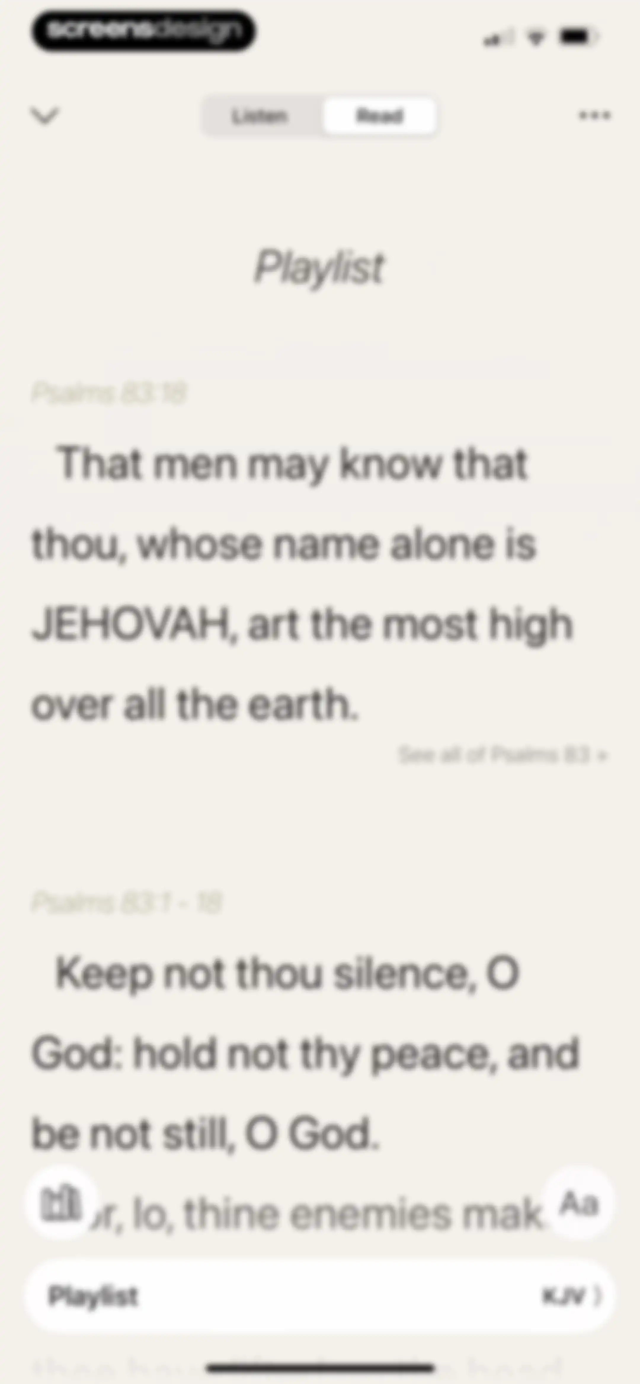 Dwell: Audio Bible screen 104