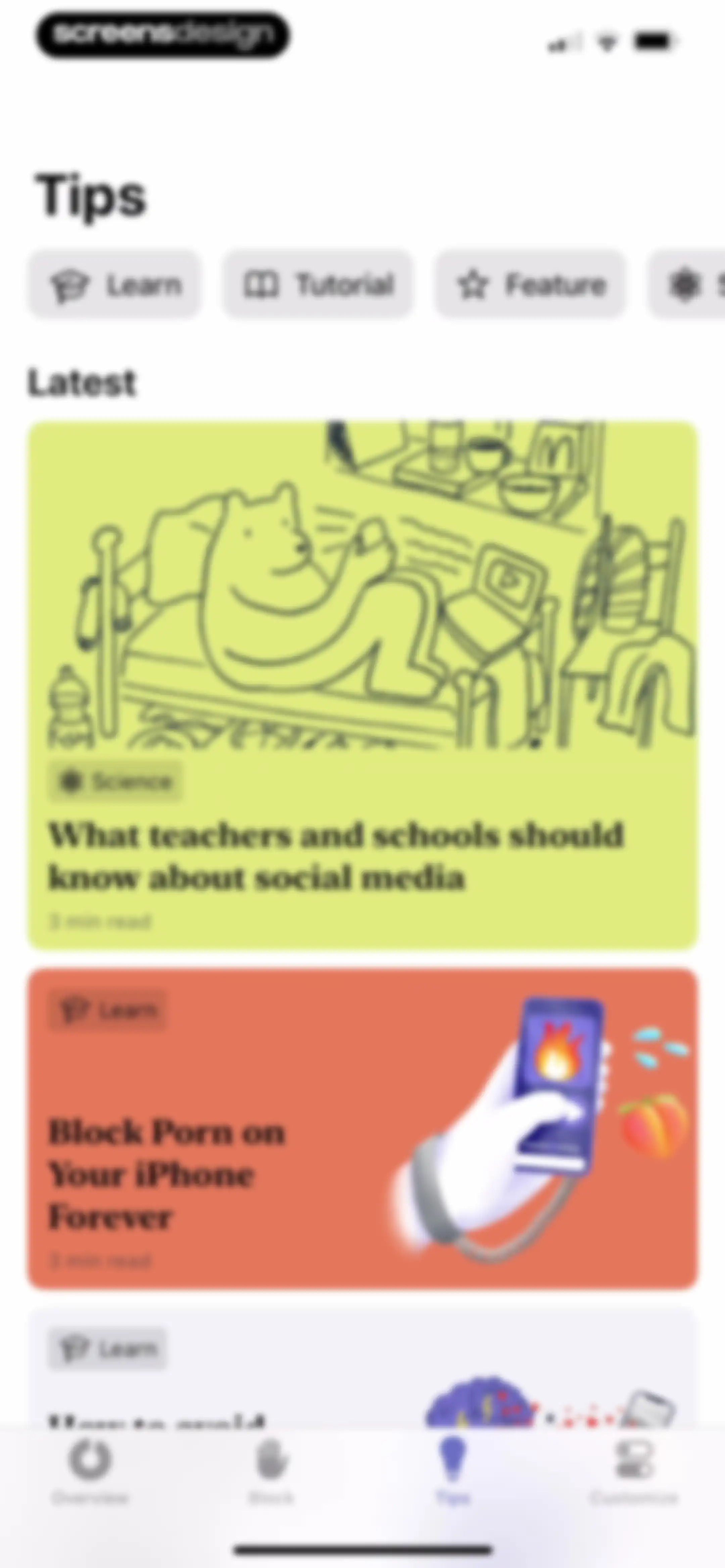 one sec | screen time + focus screen 72