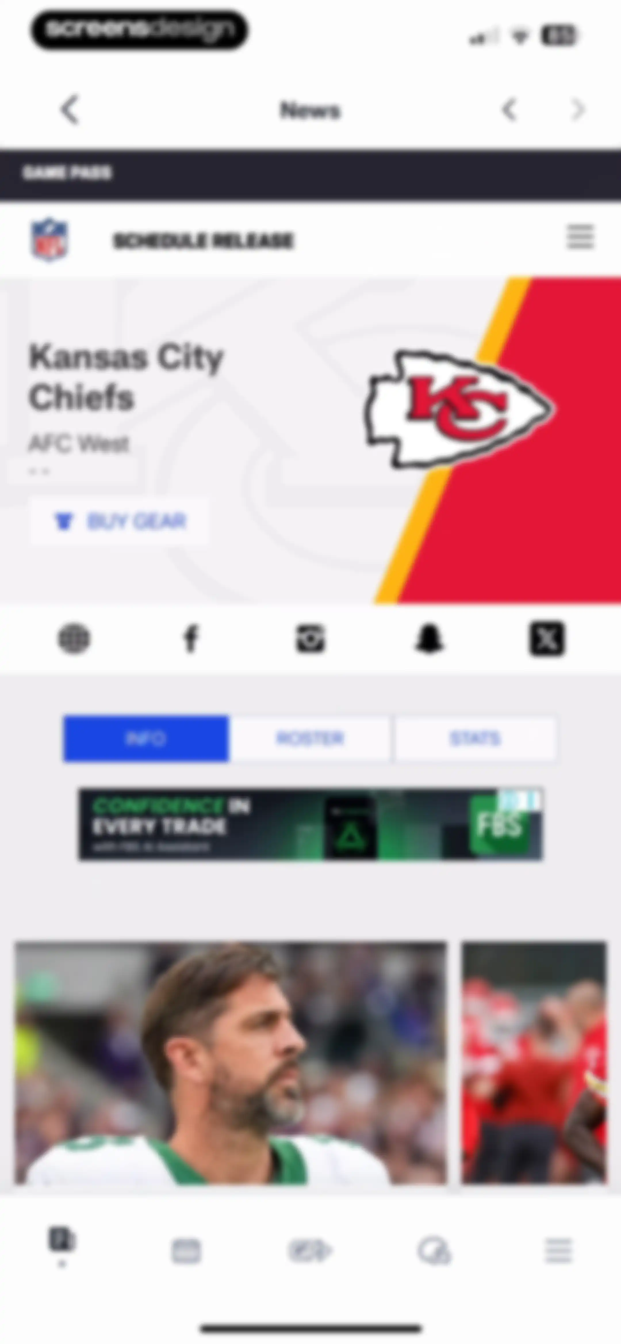 NFL screen 45