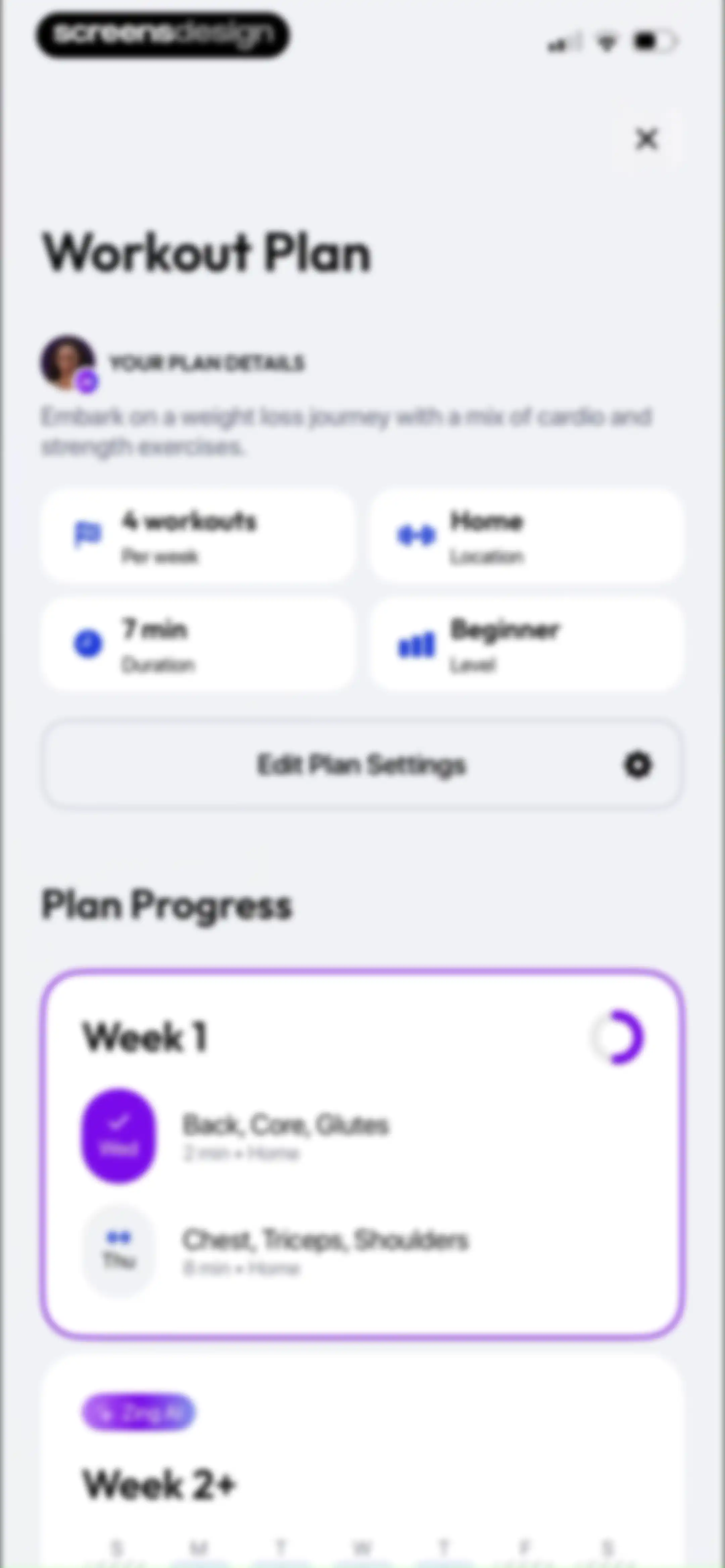Zing AI: Home & Gym Workouts screen 223