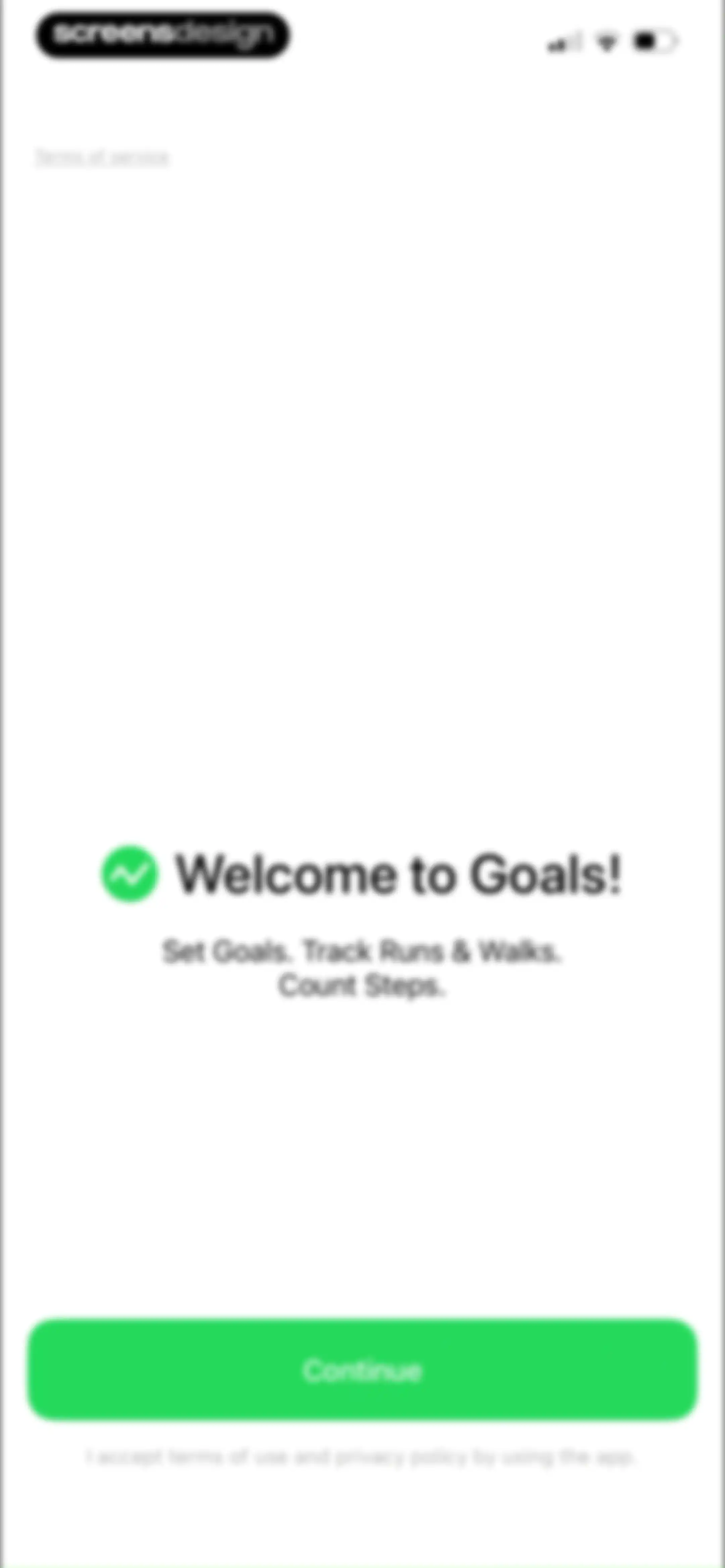 Running Walking Tracker Goals screen 2