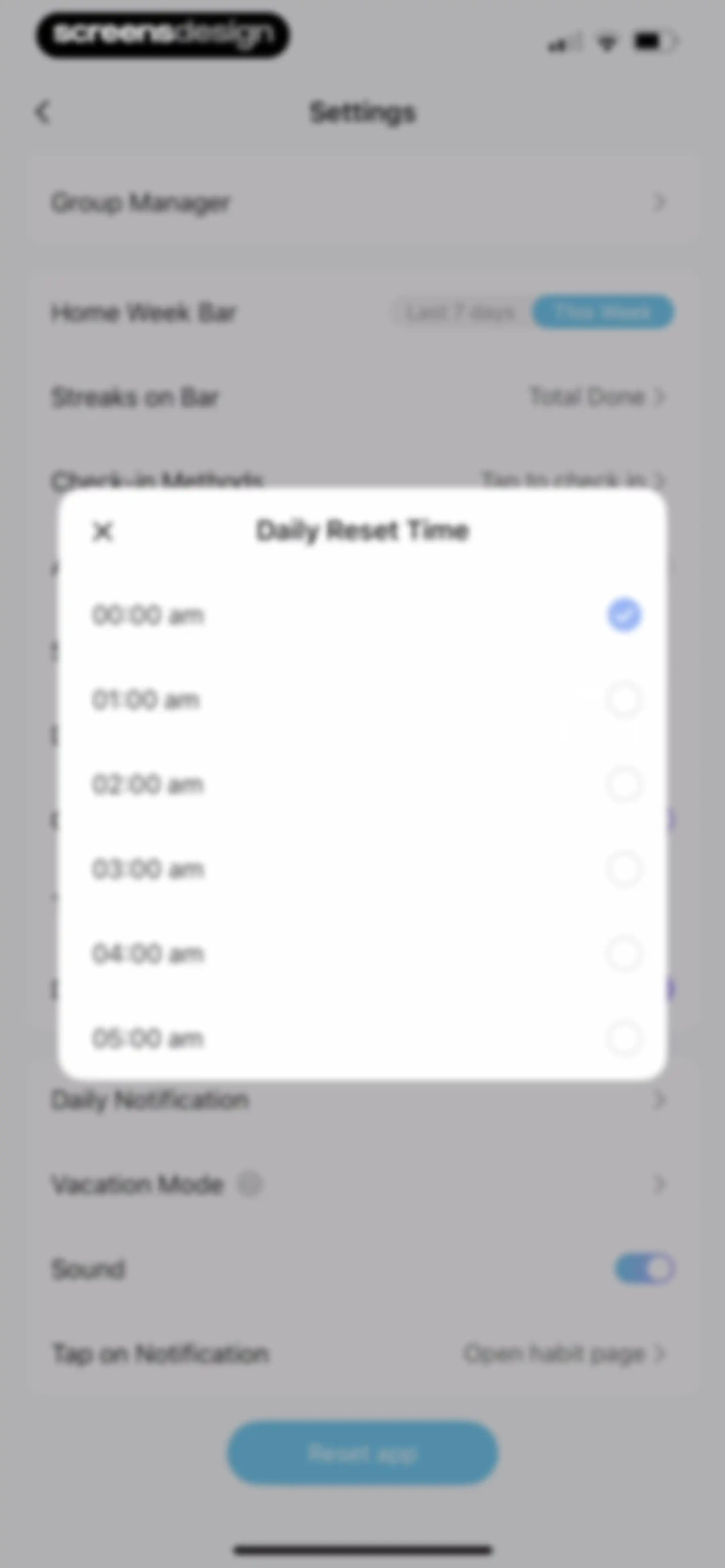 Habit Tracker screen 200