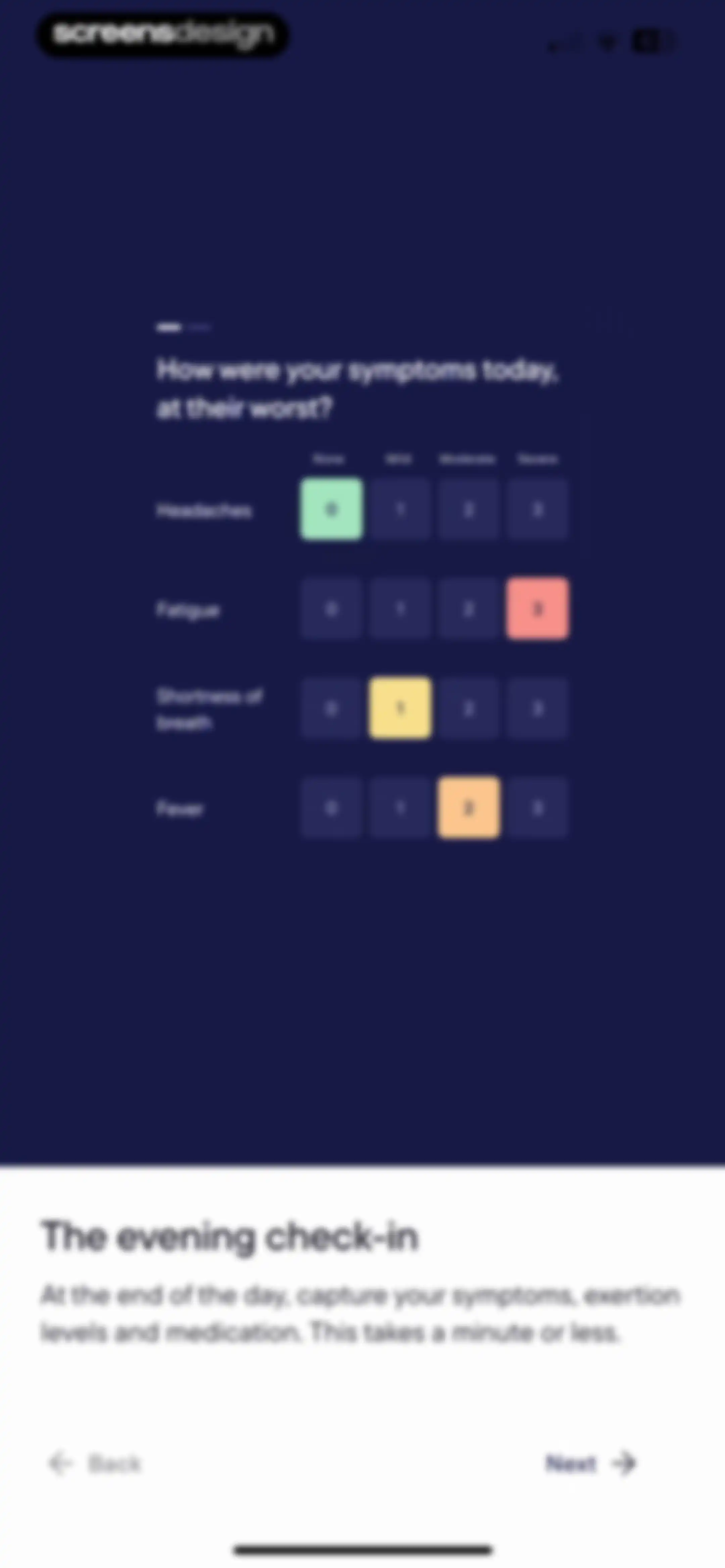 Visible: Pacing for illness screen 24