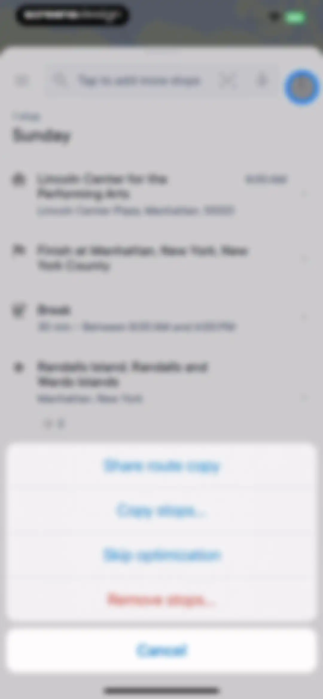 Spoke Route Planner screen 20