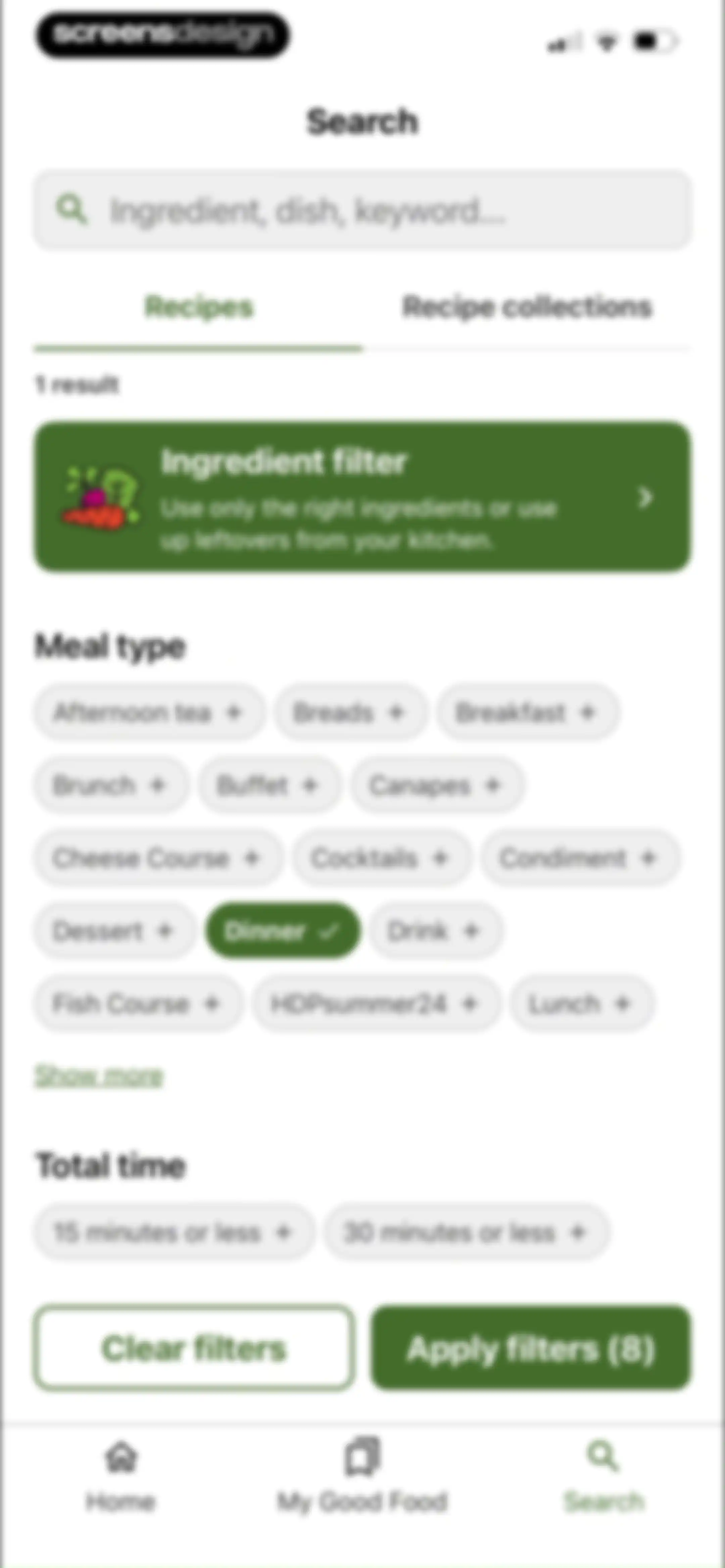 Good Food: Recipe Finder screen 55