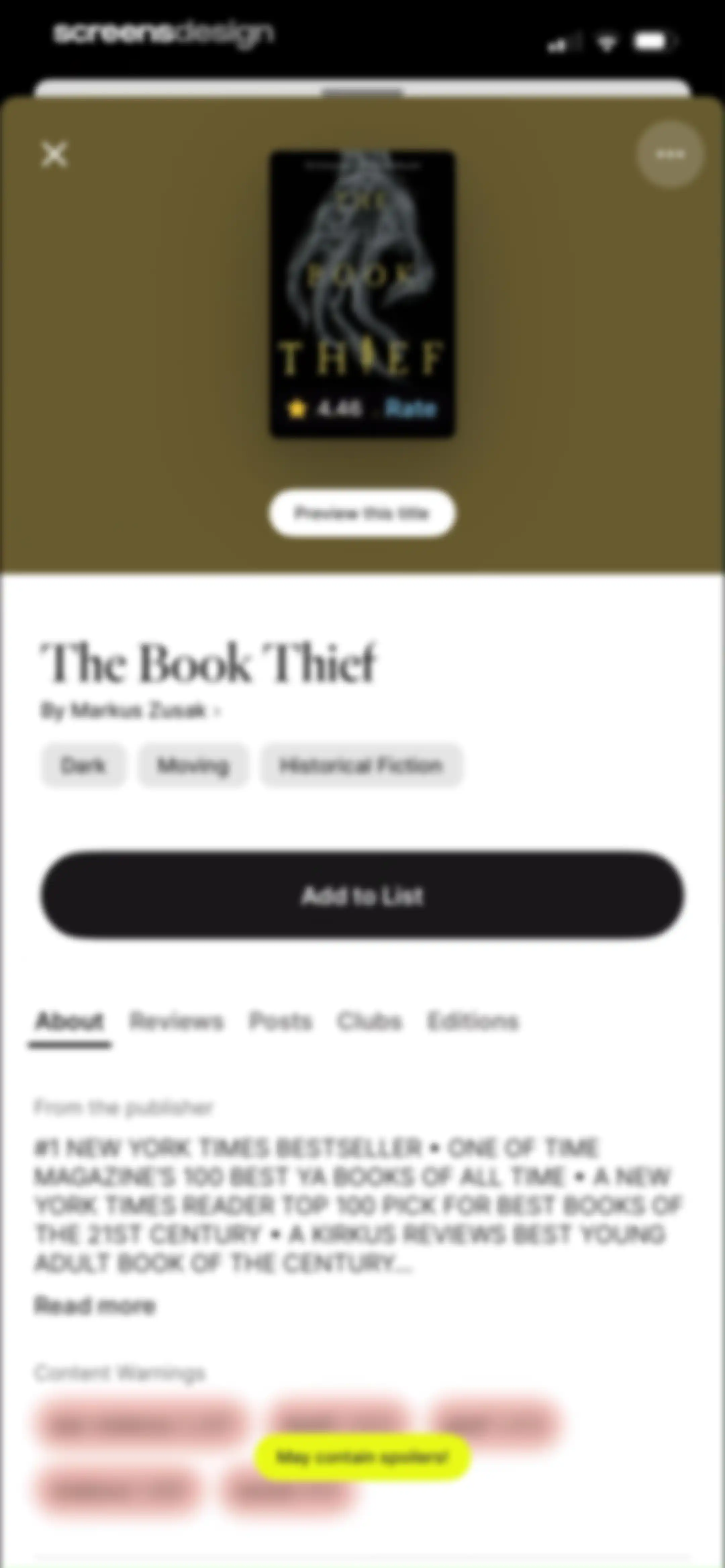 Fable: Track & Discuss Books screen 24