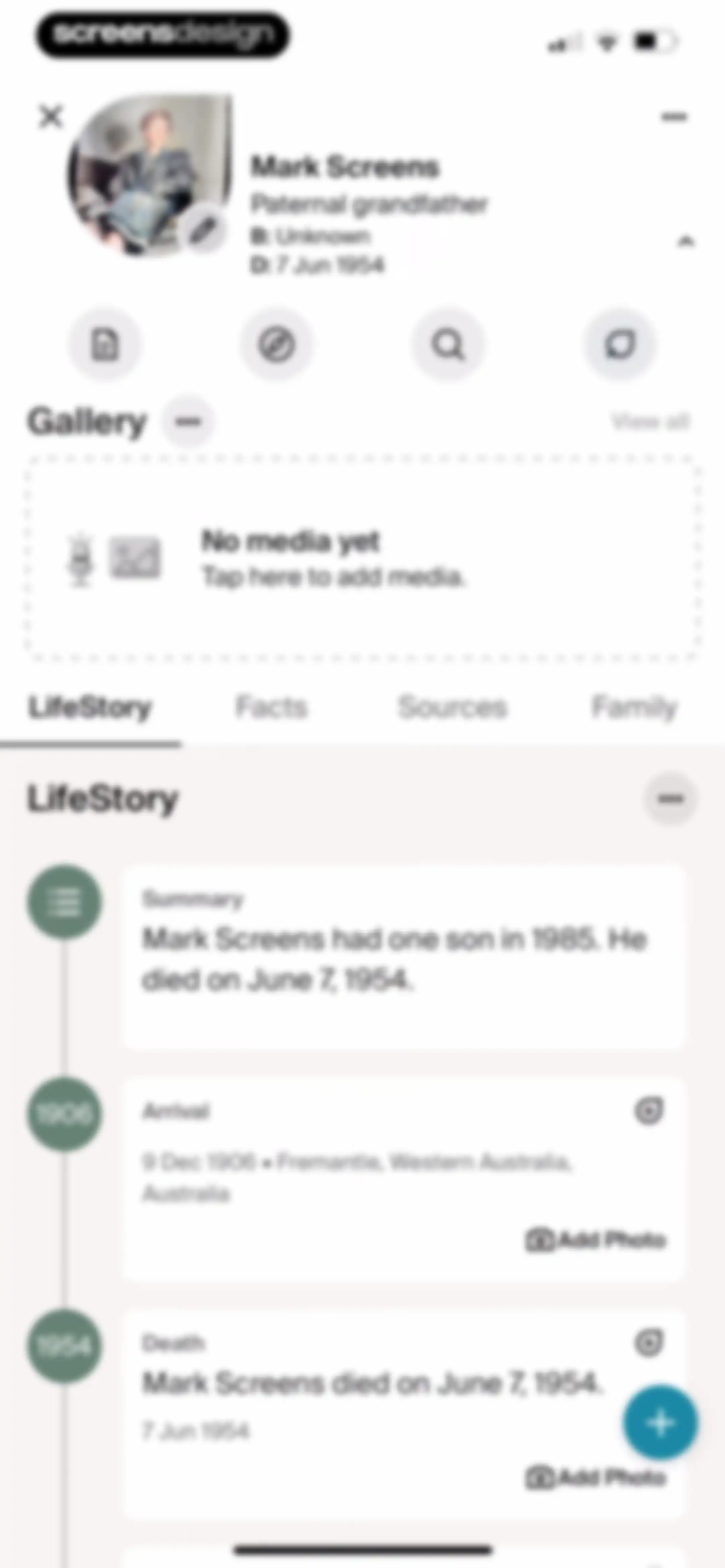 Ancestry: Family History & DNA screen 127
