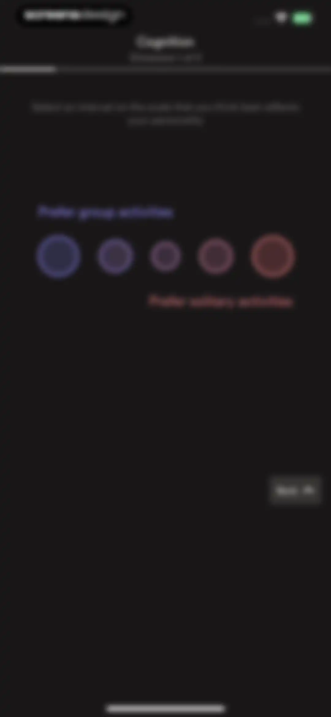 Dimensional: Personality Test screen 19