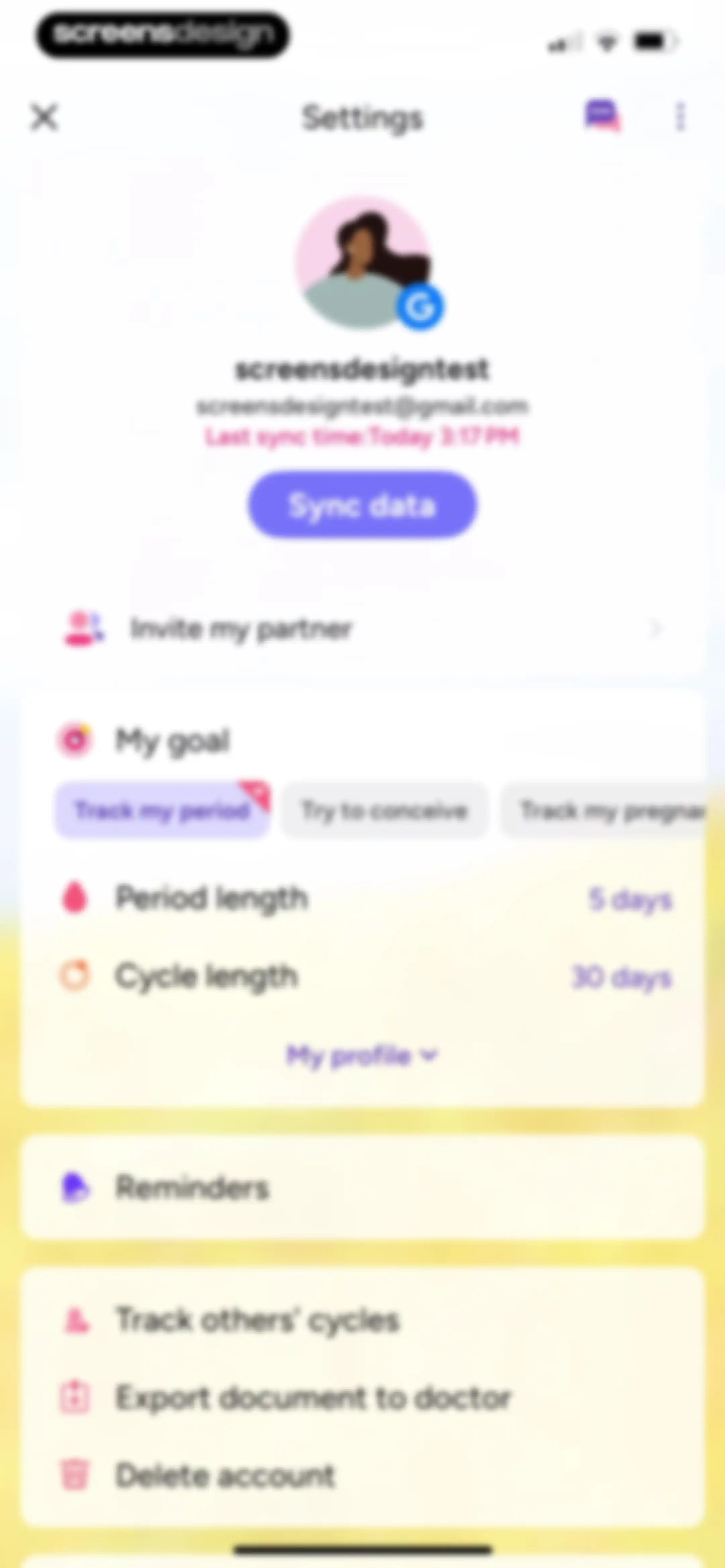 Period Tracker Period Calendar screen 187