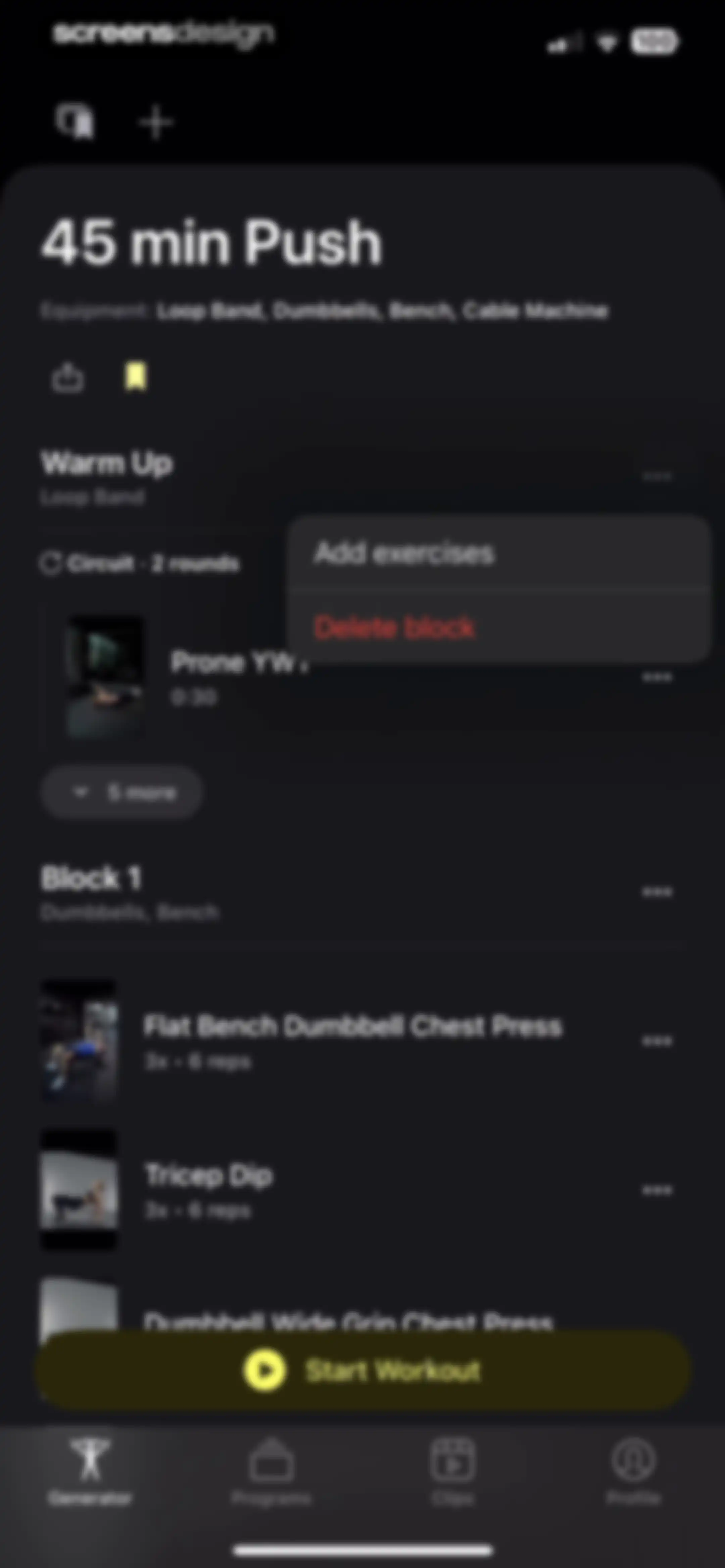 Peloton Strength+ screen 100