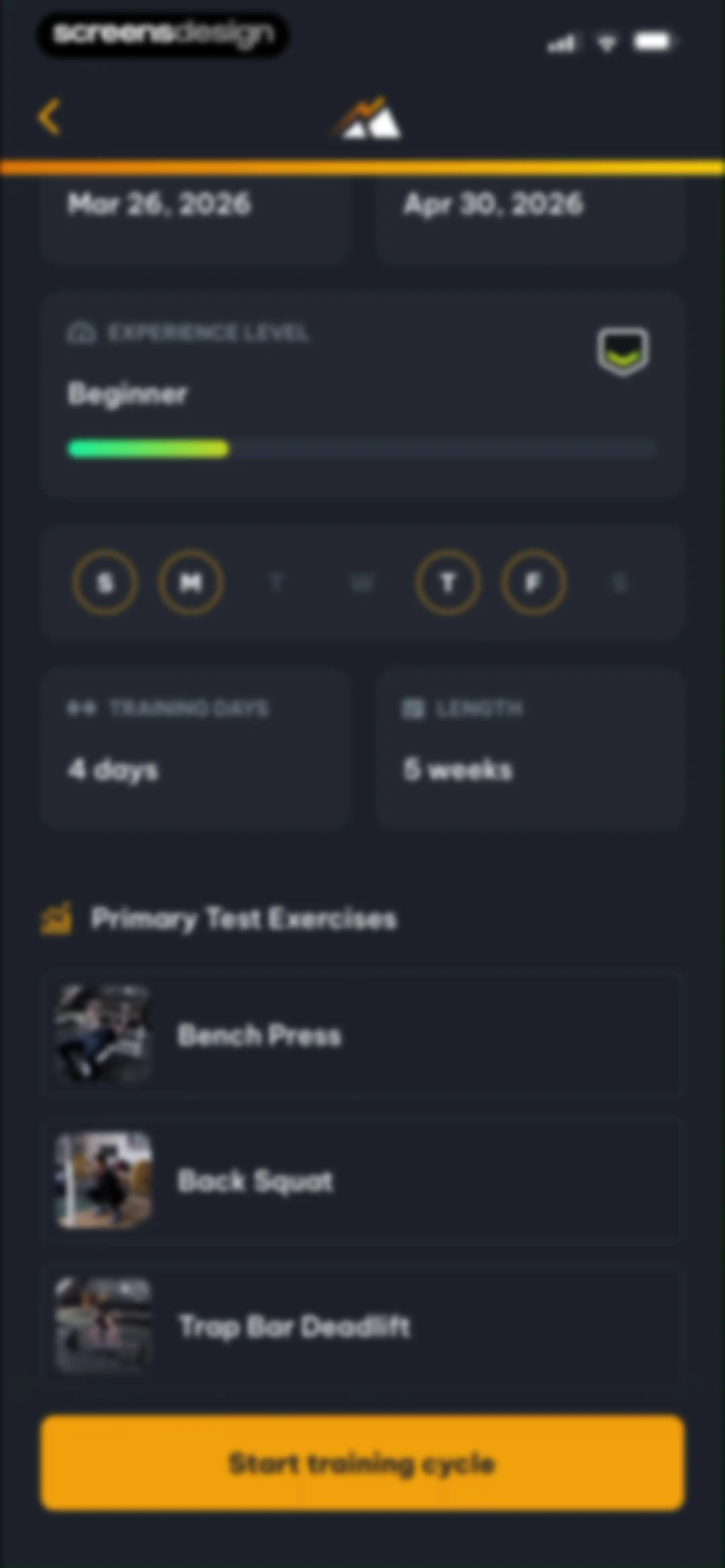 Peak Strength screen 20