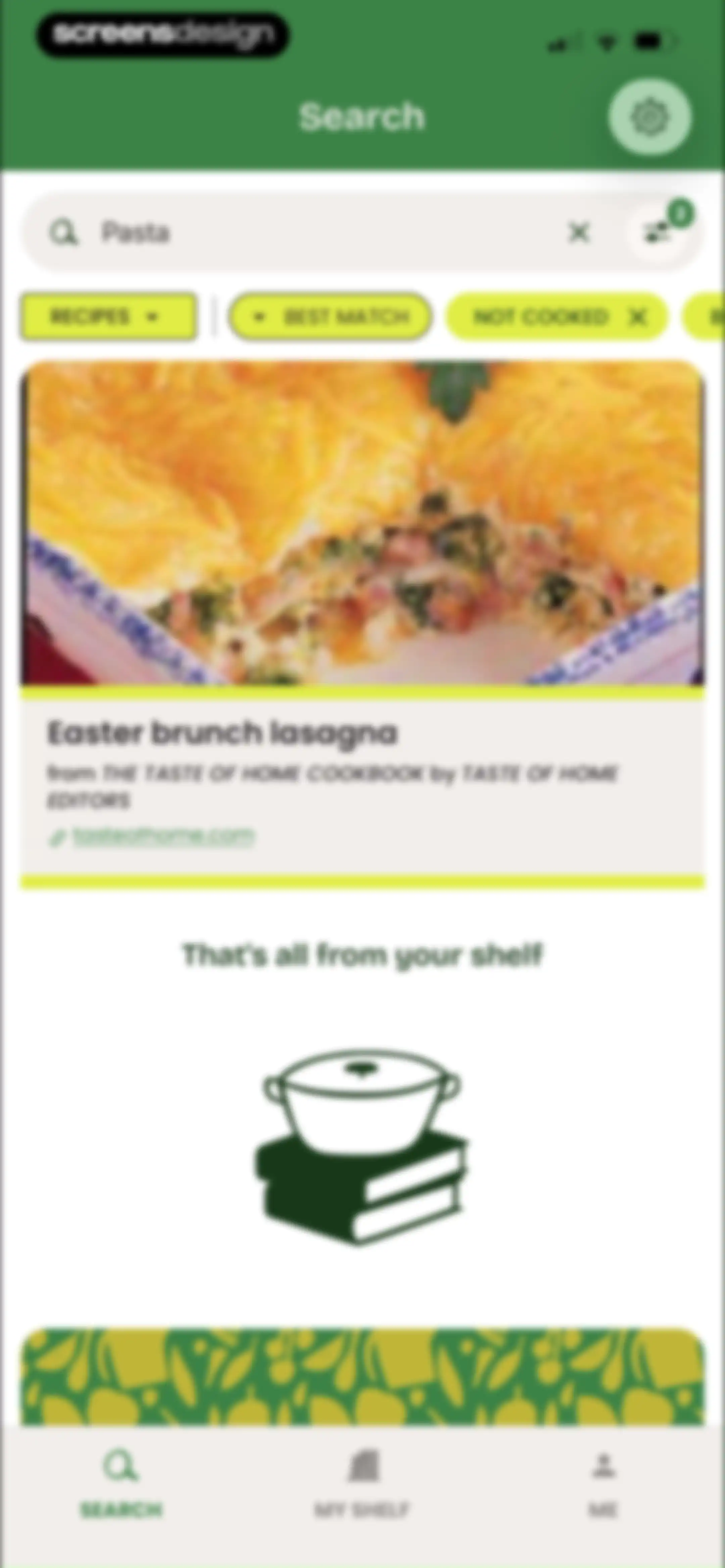 CookShelf: Search Cookbooks screen 89