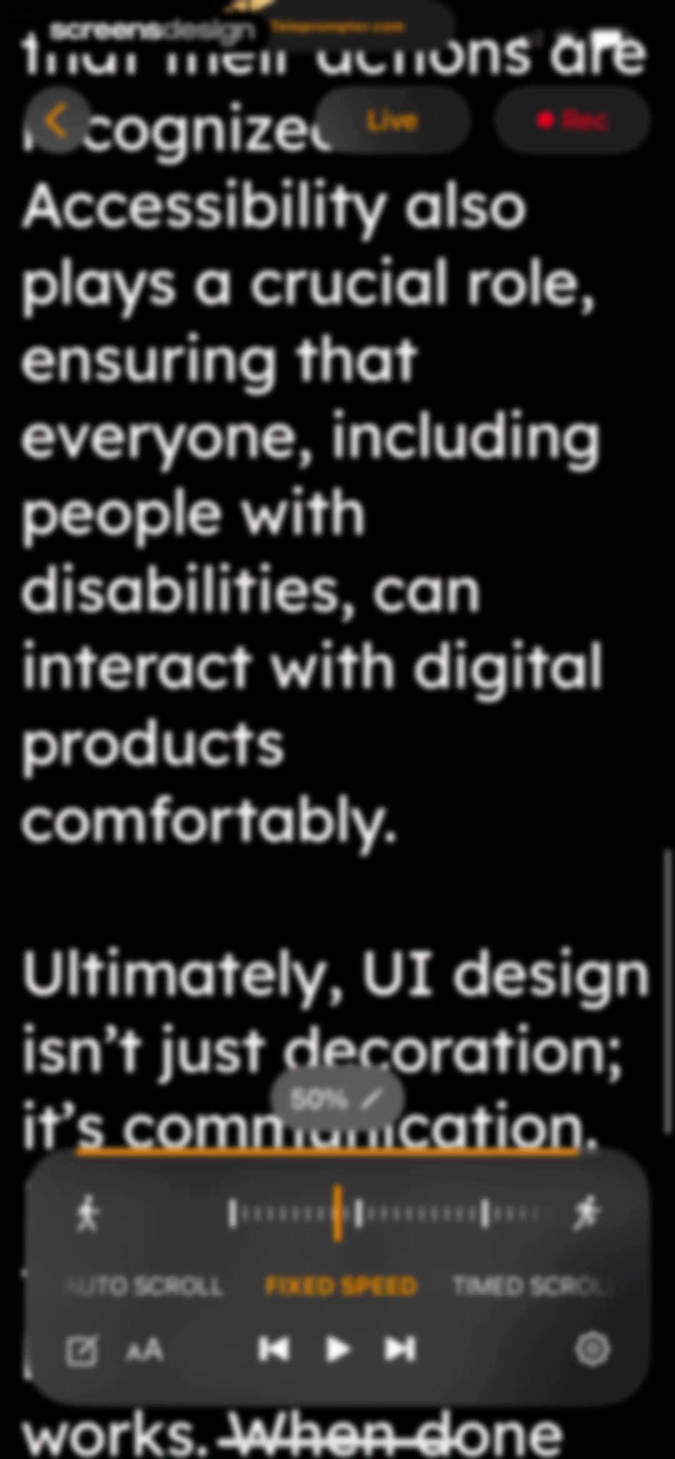 Teleprompter.com screen 100