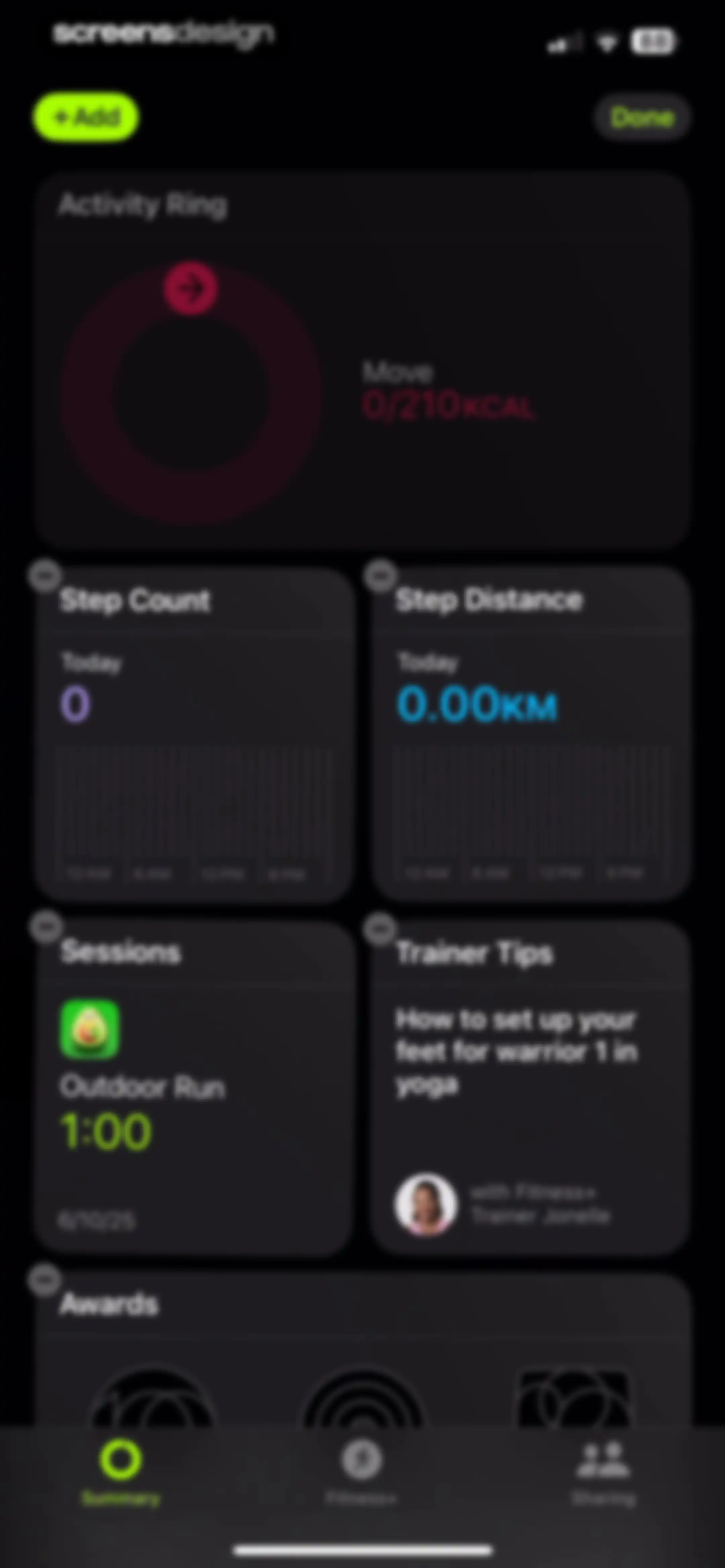 Apple Fitness screen 68