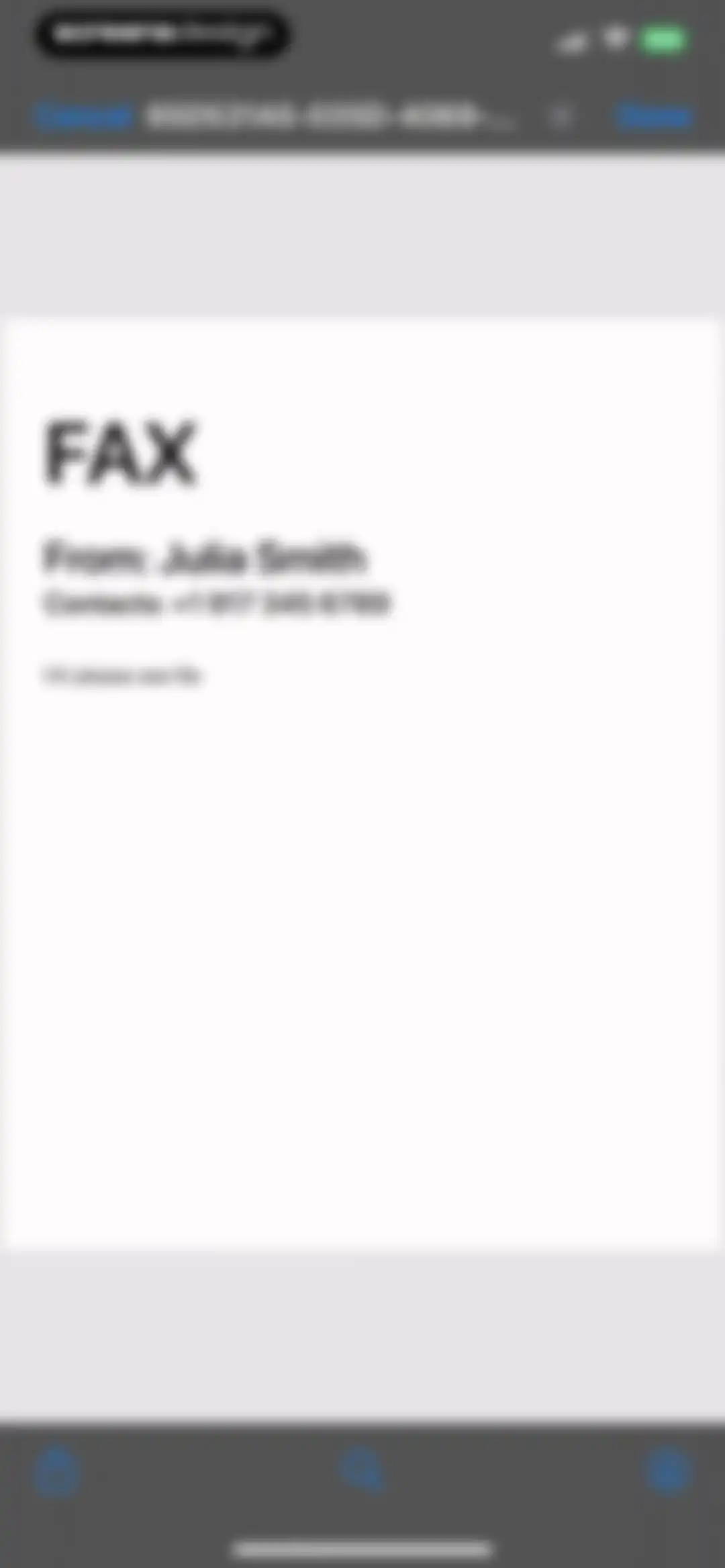 FAX from iPhone - Send Doc screen 28