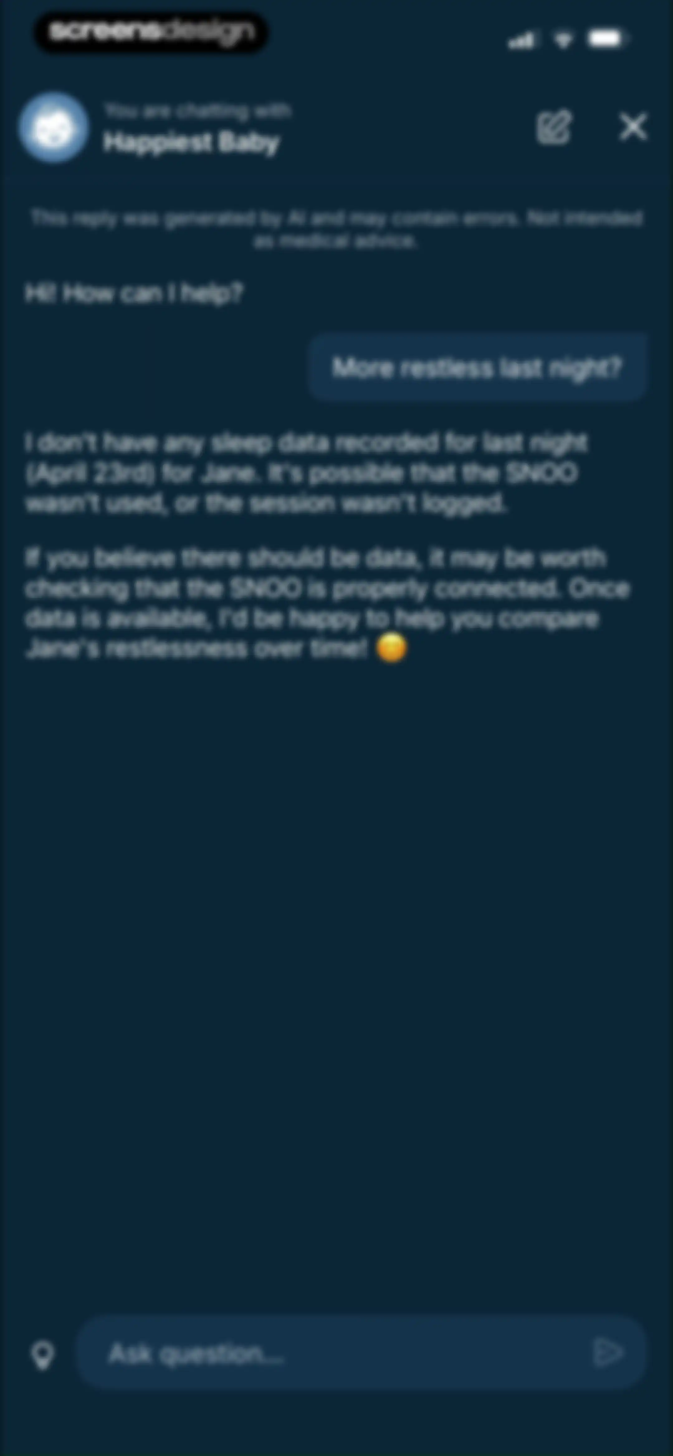 Happiest Baby, makers of SNOO screen 28