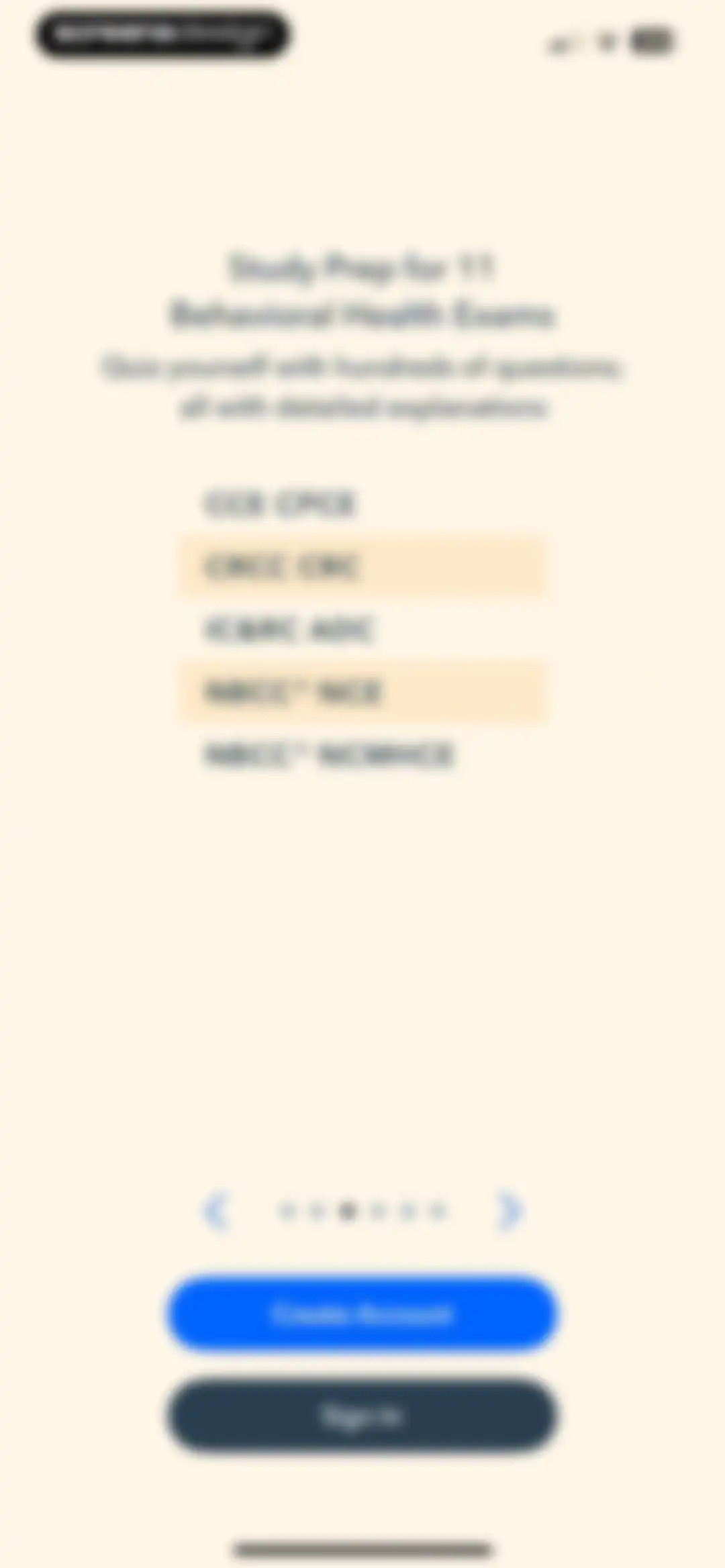 Pocket Prep Behavioral Health screen 4