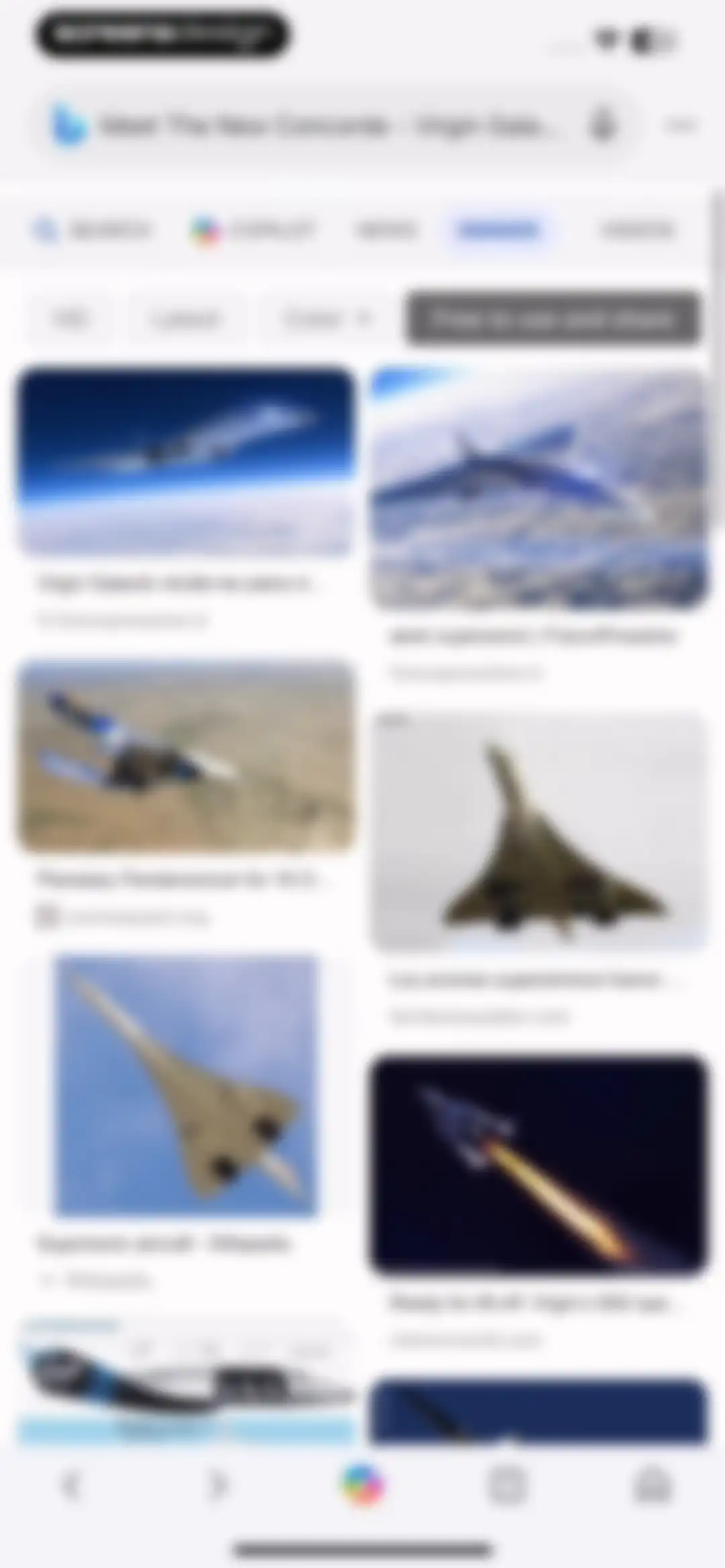Microsoft Bing Search screen 110