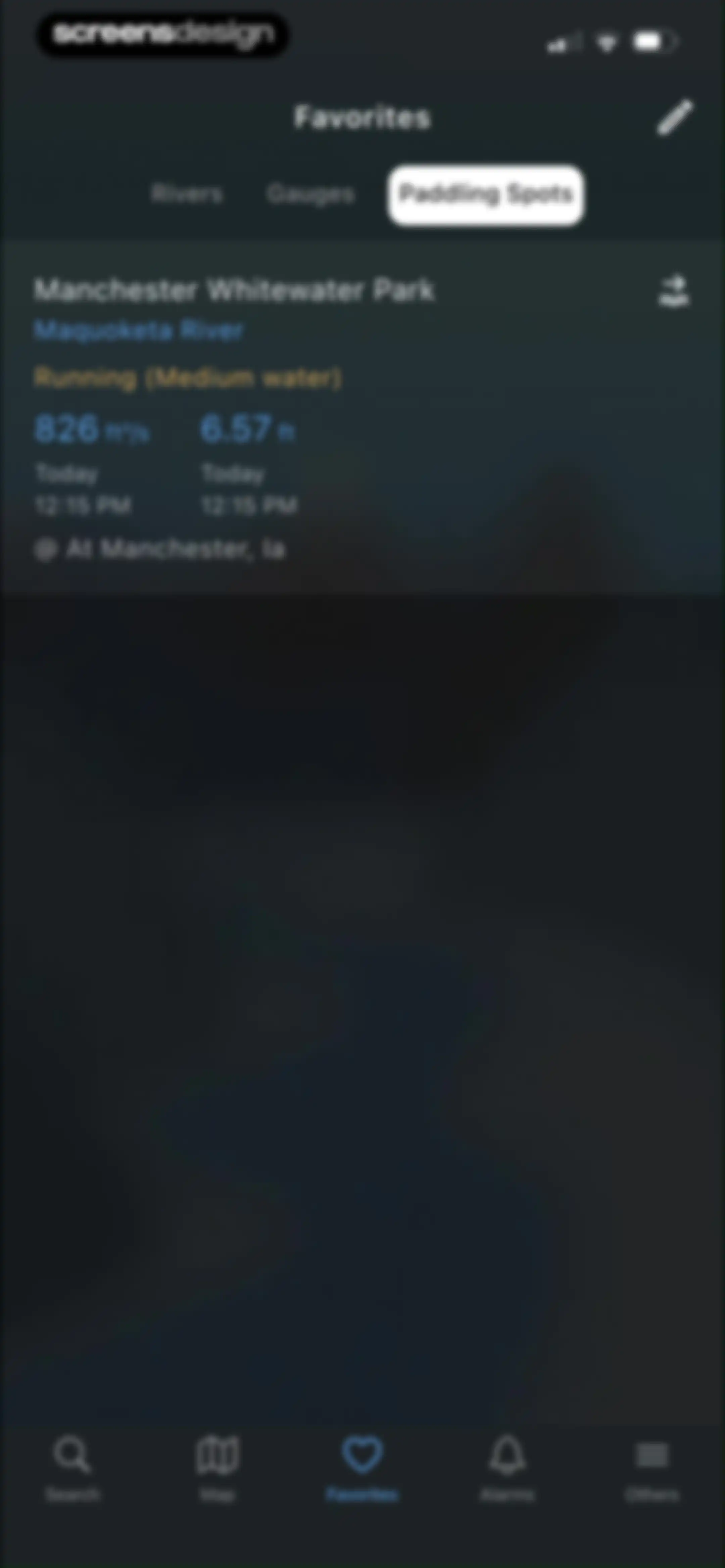 RiverApp - River levels screen 65