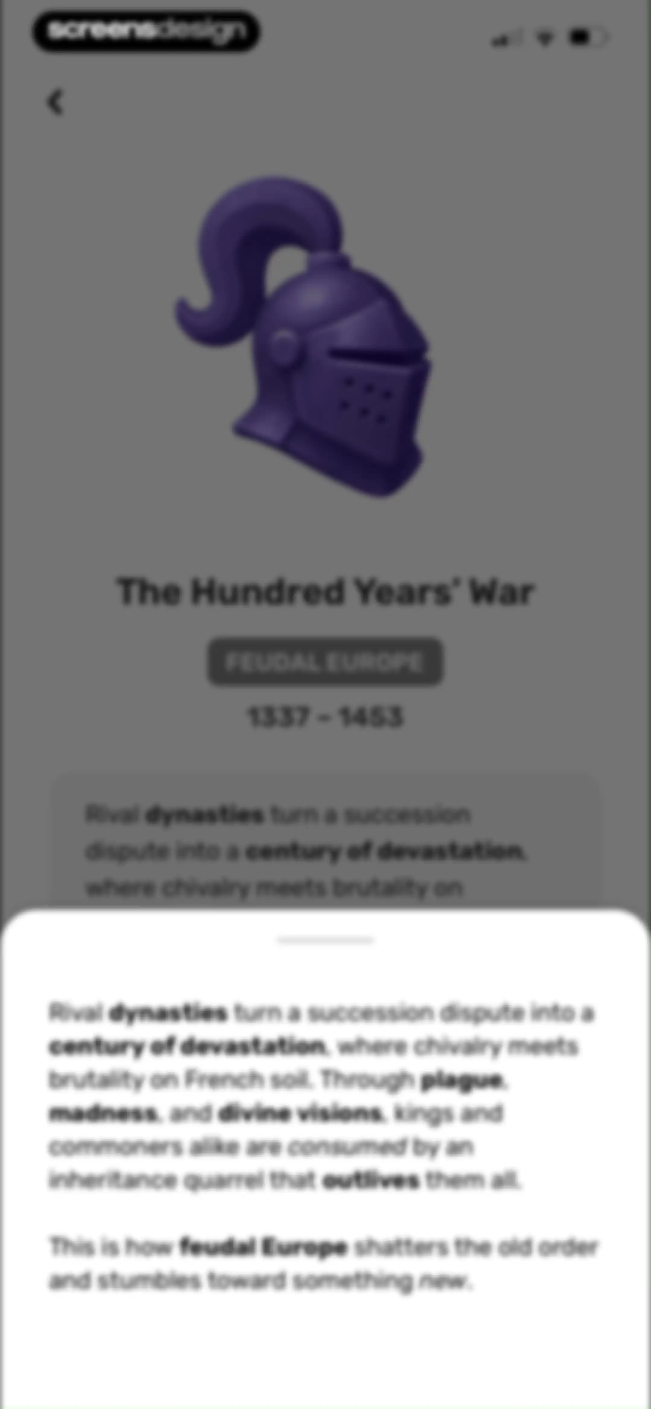 Paladin: Learn History screen 80