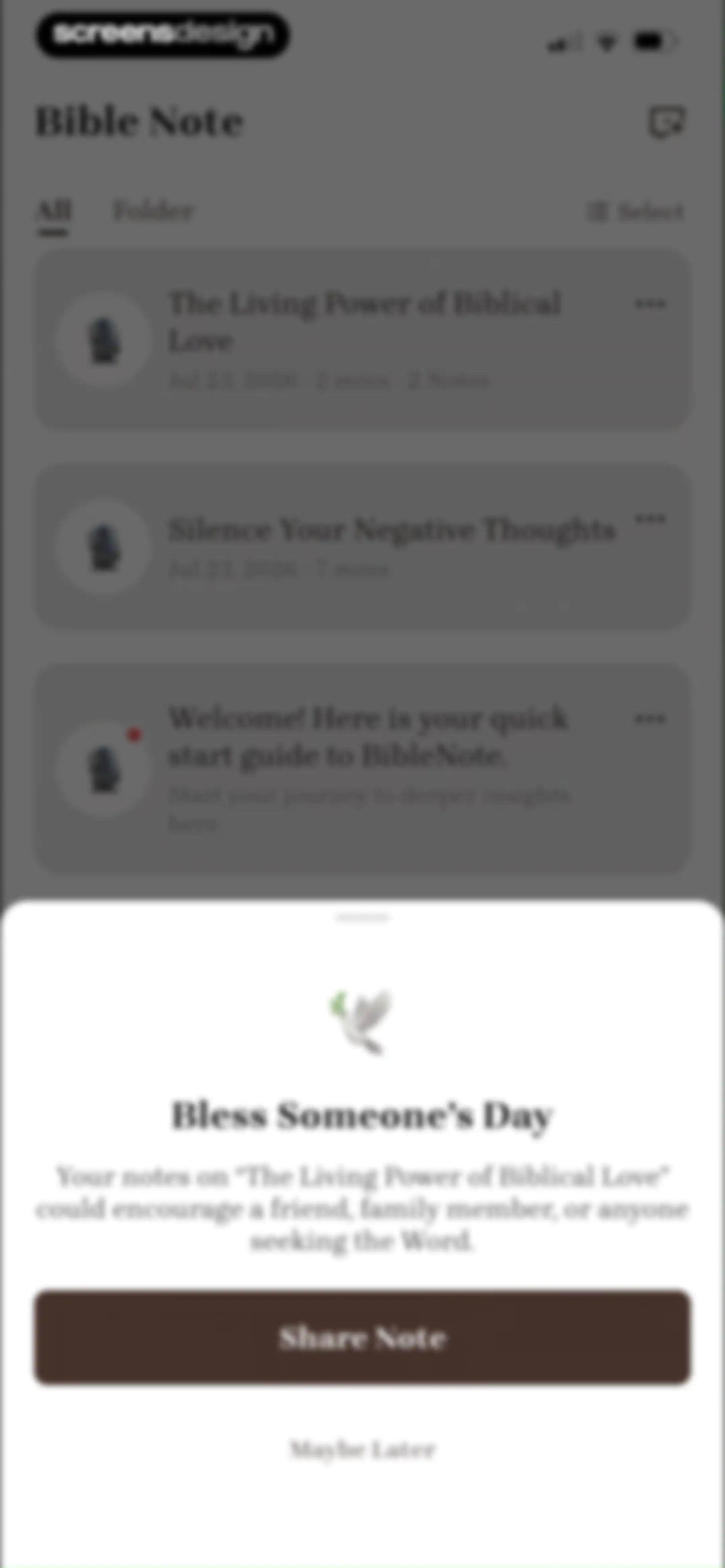 Bible Note: Sermon Notes screen 73