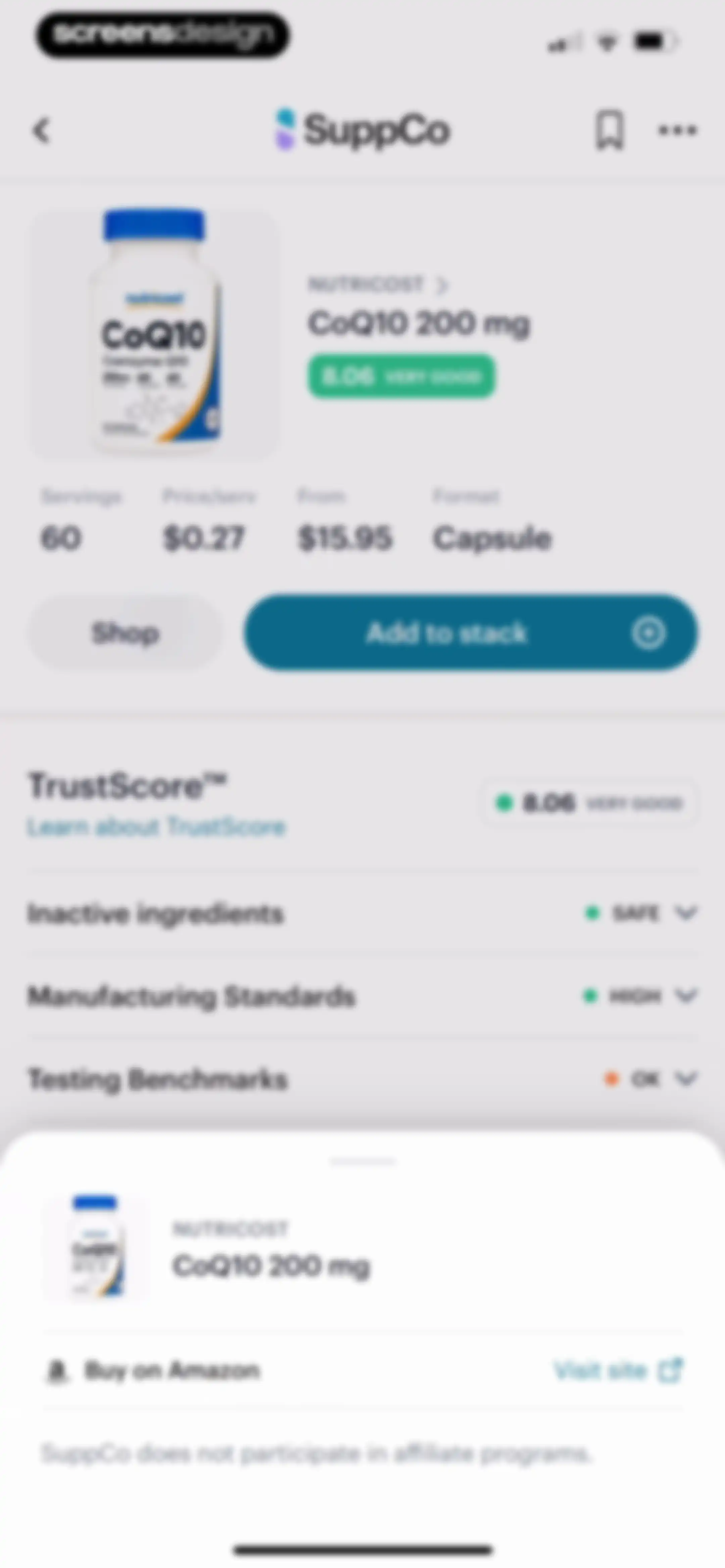 SuppCo: Supplement Scanner screen 56