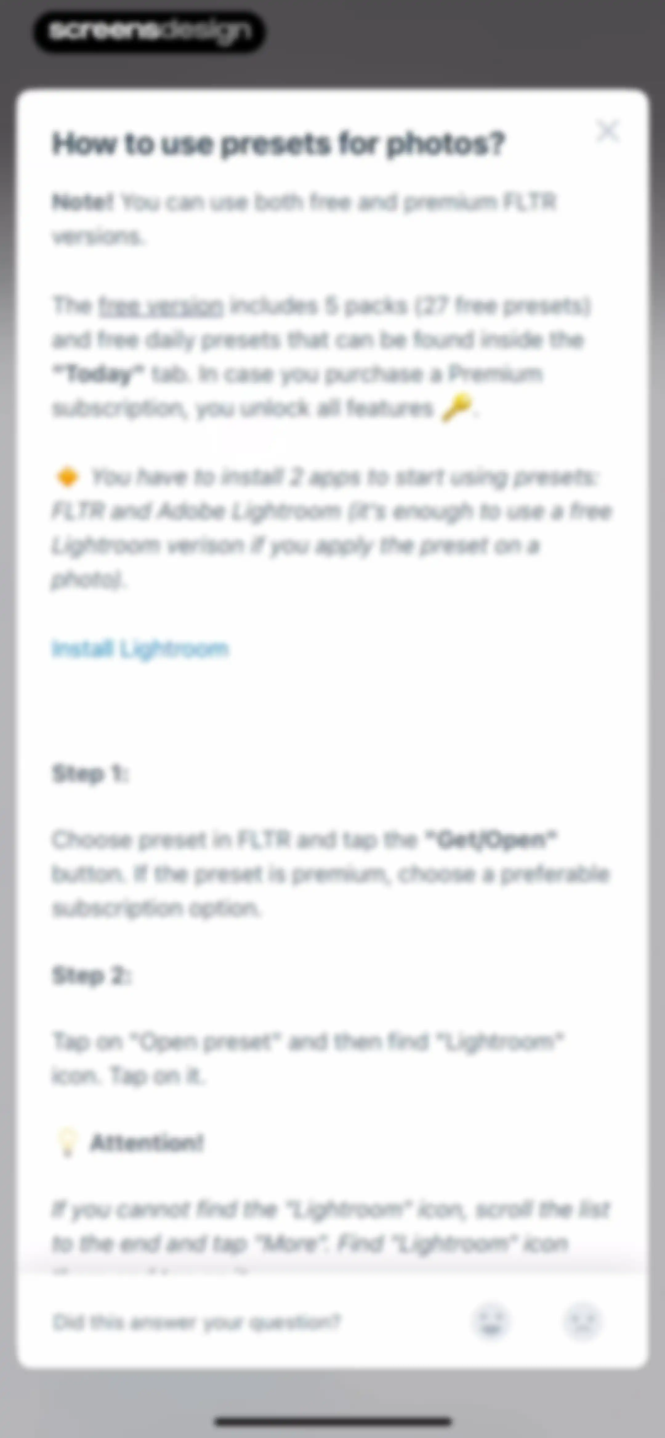 Presets for Lightroom - FLTR screen 88