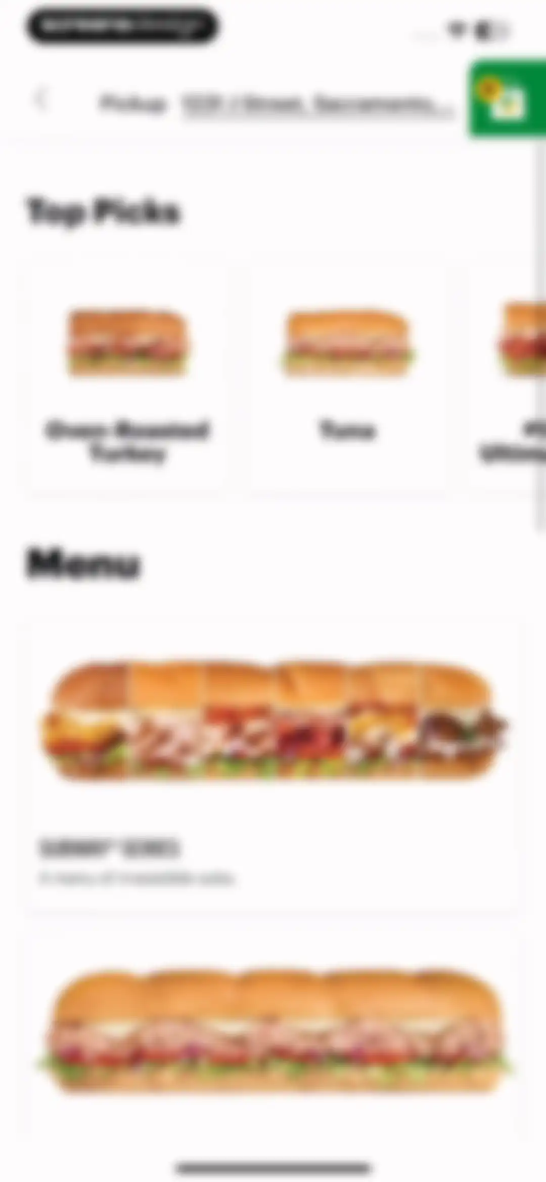 Subway® screen 46