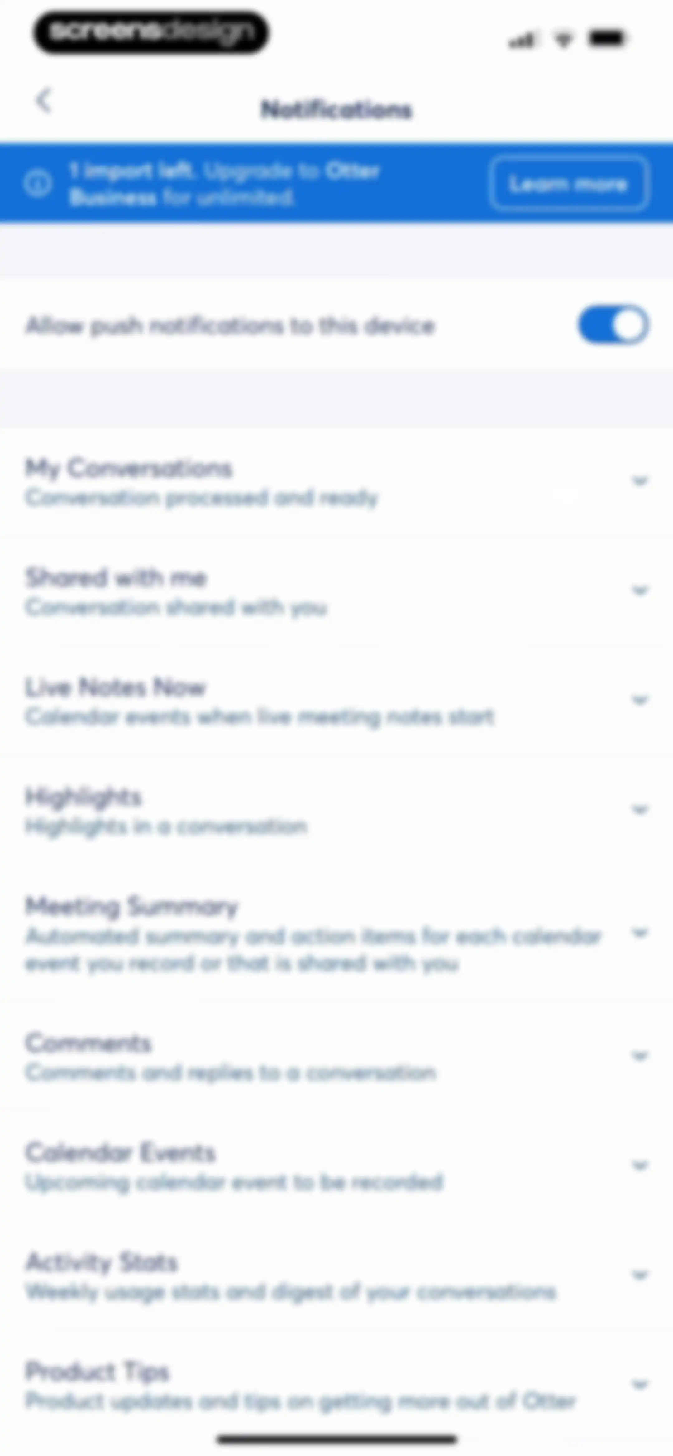 Otter Transcribe Voice Notes screen 128