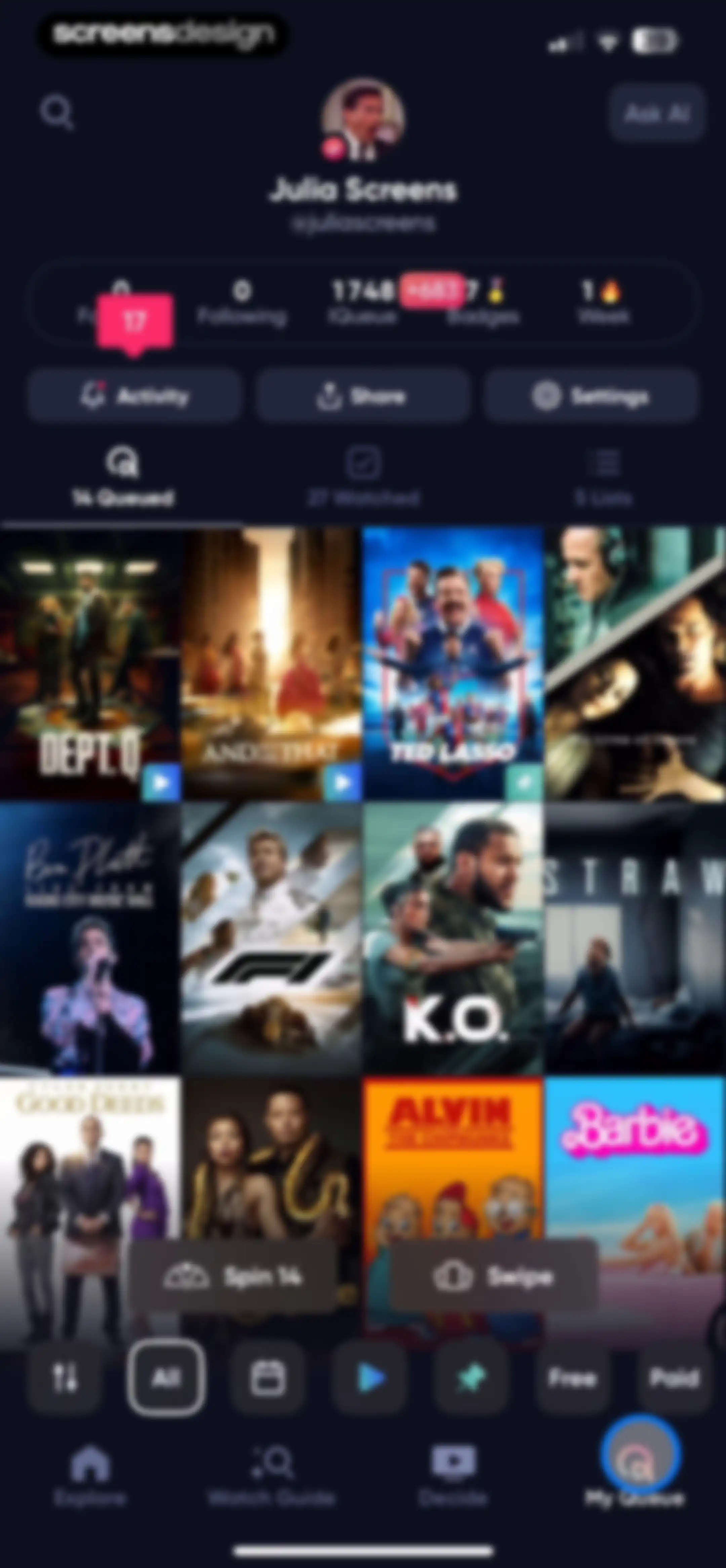 Queue - Find Movies & Shows screen 128