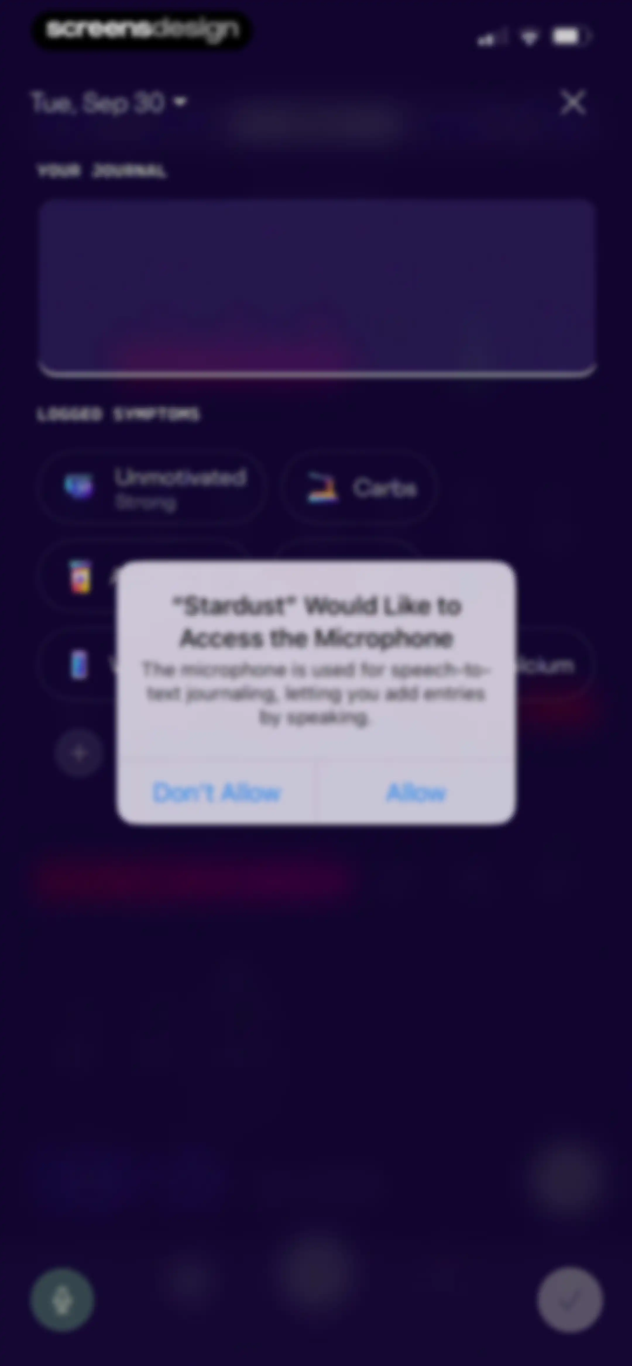 Stardust Period Tracker screen 119