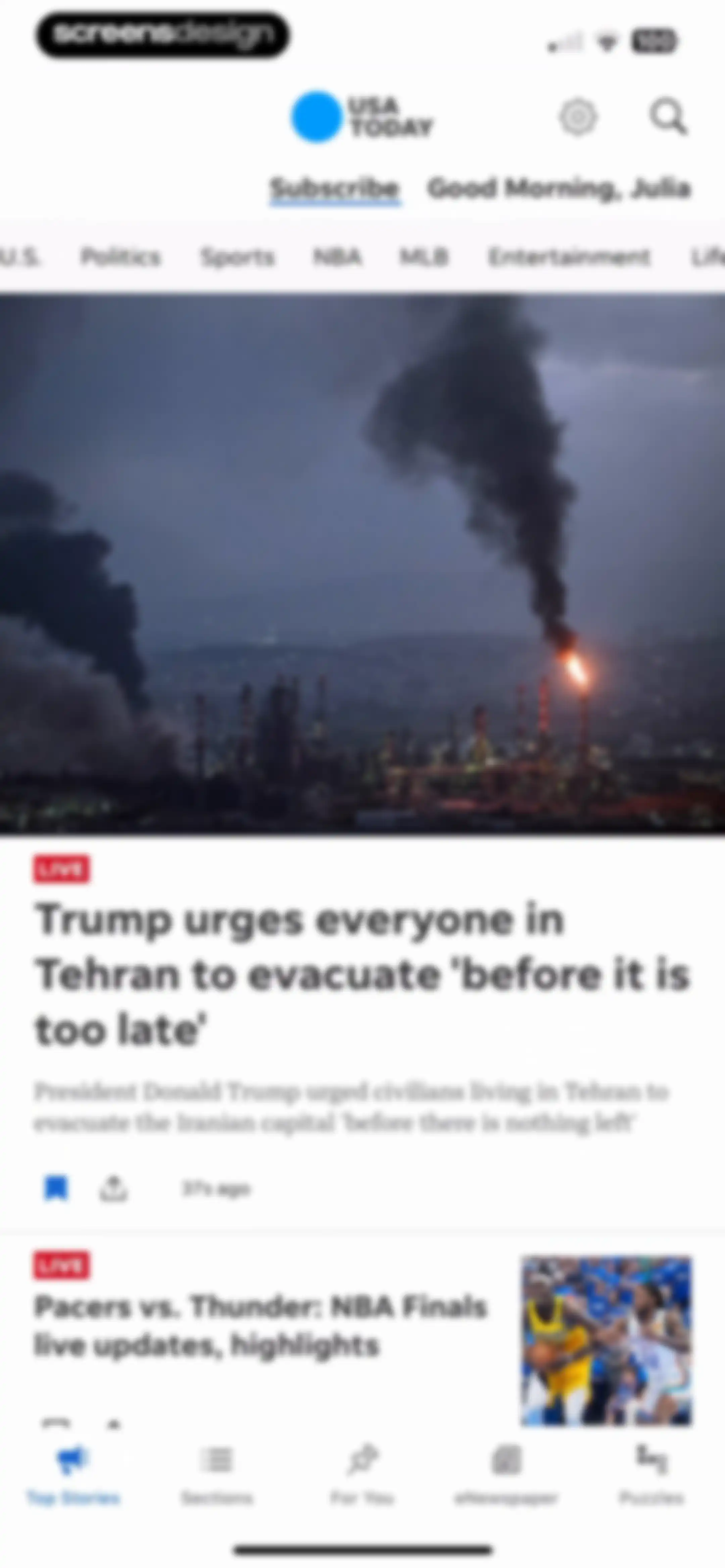 USA TODAY: US & Breaking News screen 91